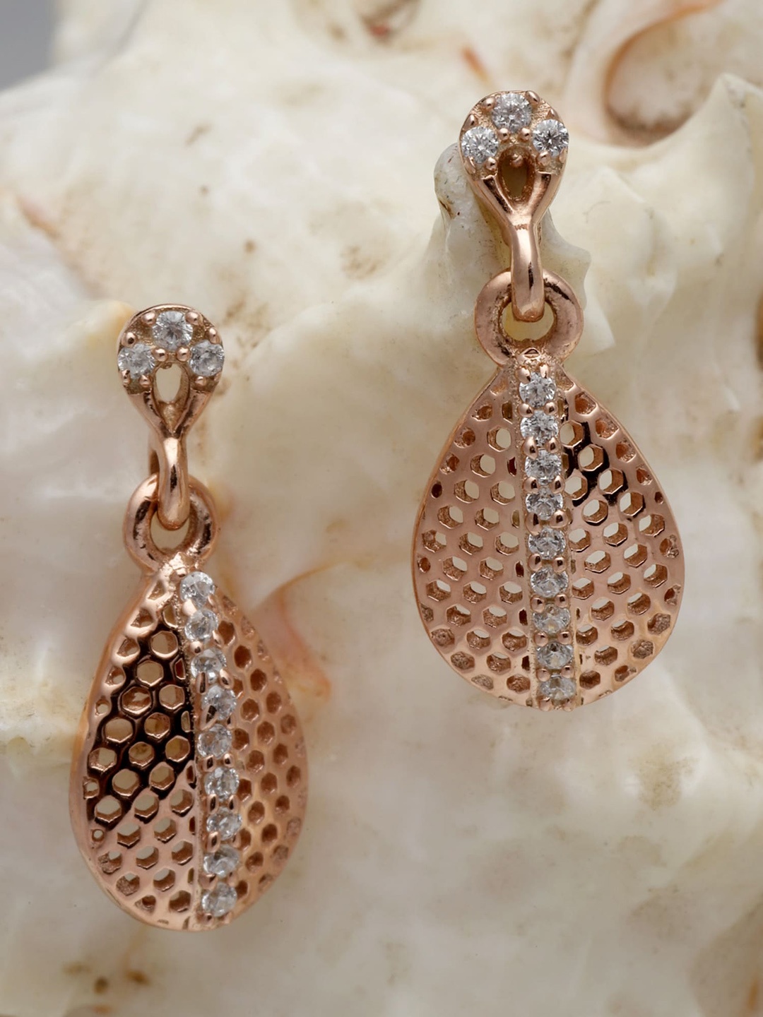 

KUNUZ Rose Gold Classic Drop Earrings