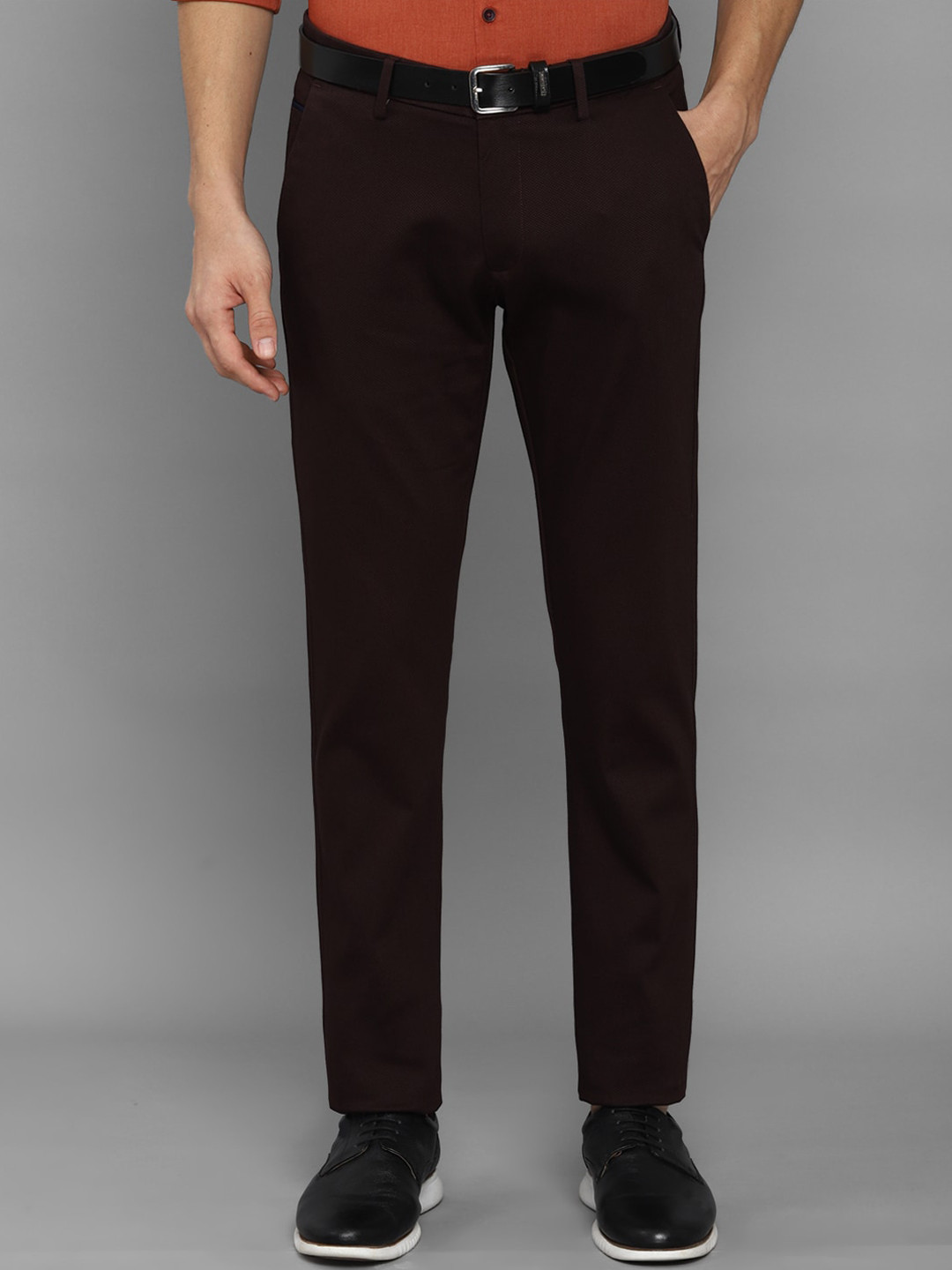 

Allen Solly Men Maroon Casual Trousers
