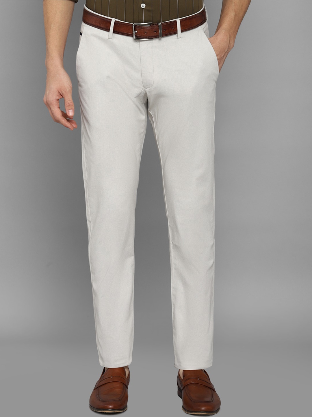 

Allen Solly Men Cream-Coloured Trousers