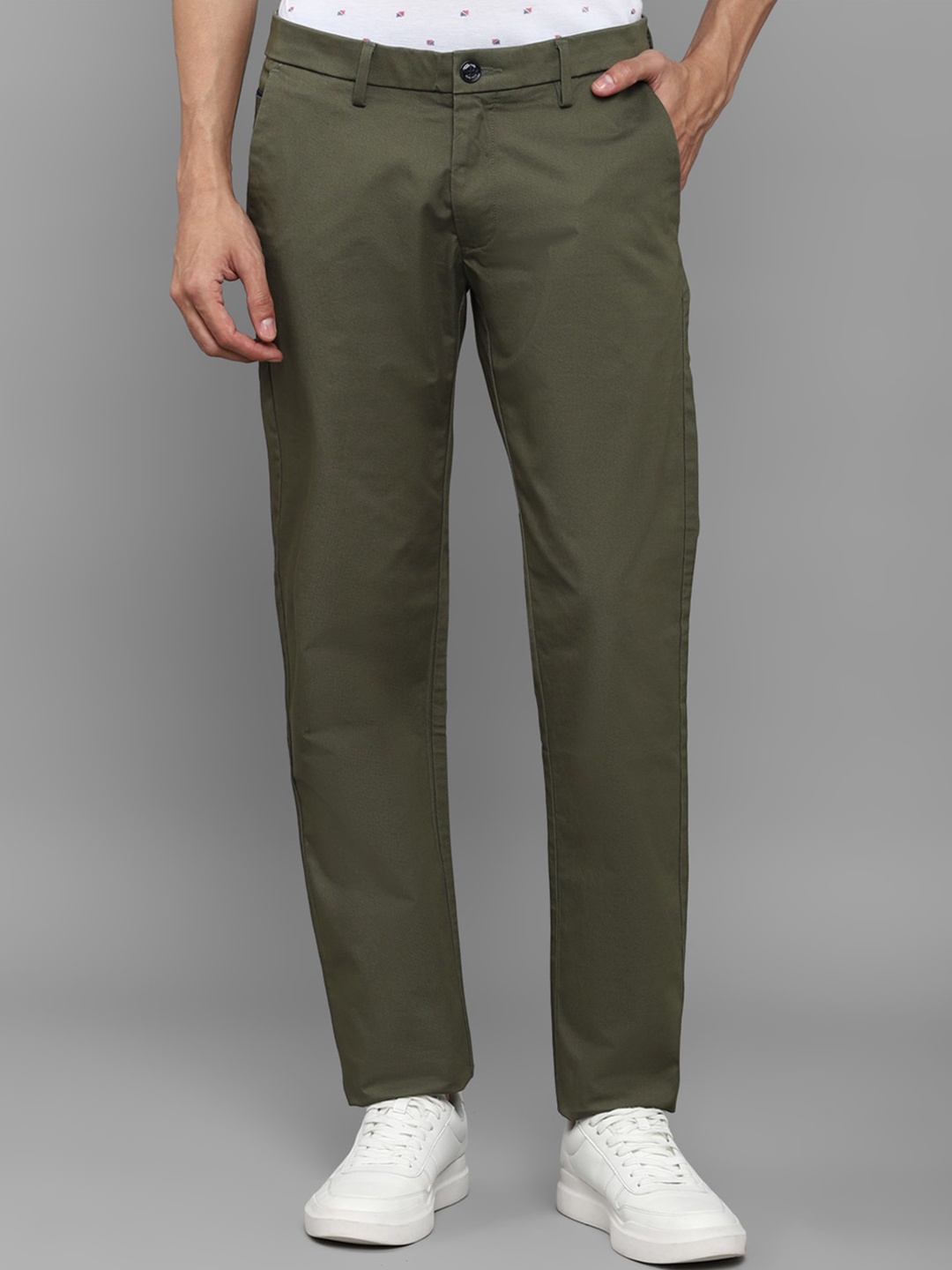 

Allen Solly Men Green Mid-Rise Slim Fit Chinos Trousers