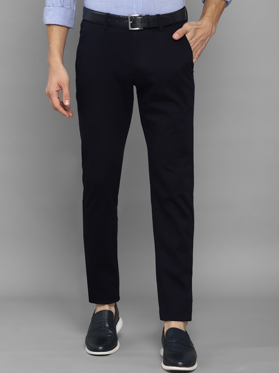 

Allen Solly Men Navy Blue Casual Trousers
