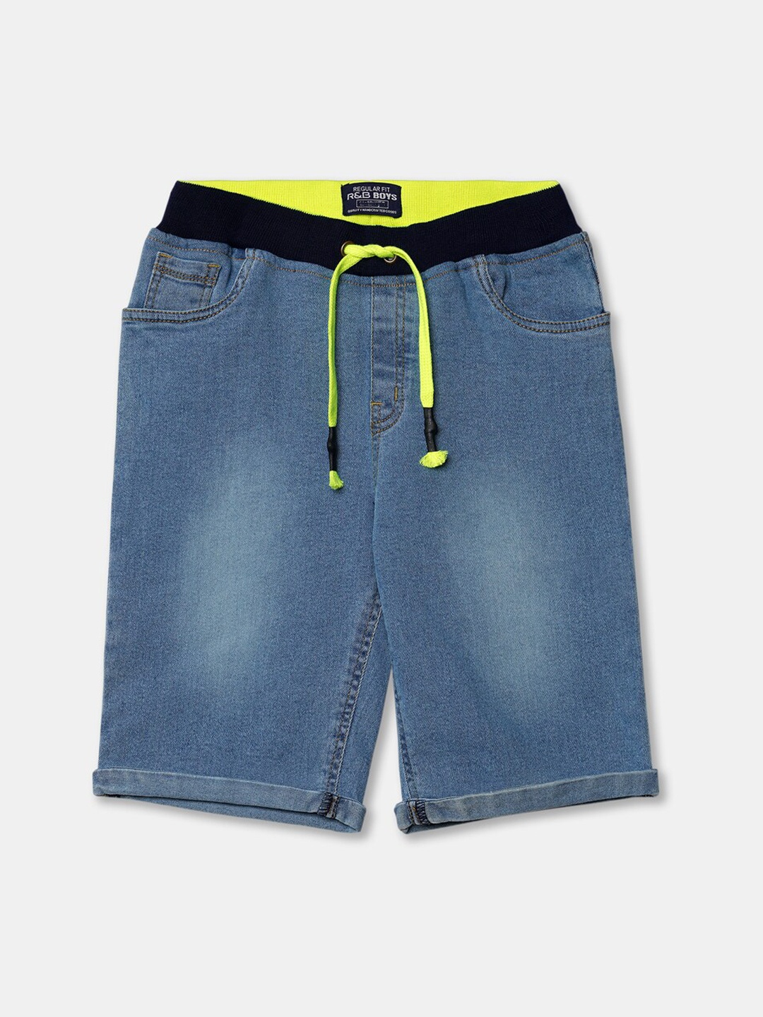 

R&B Boys Cotton Denim Shorts, Blue