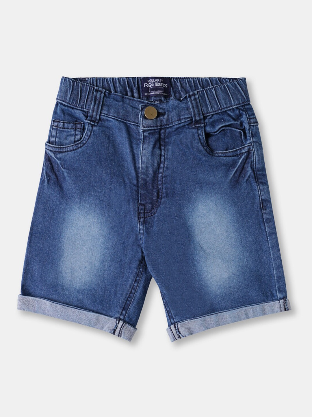 

R&B Boys Washed Cotton Denim Shorts, Blue