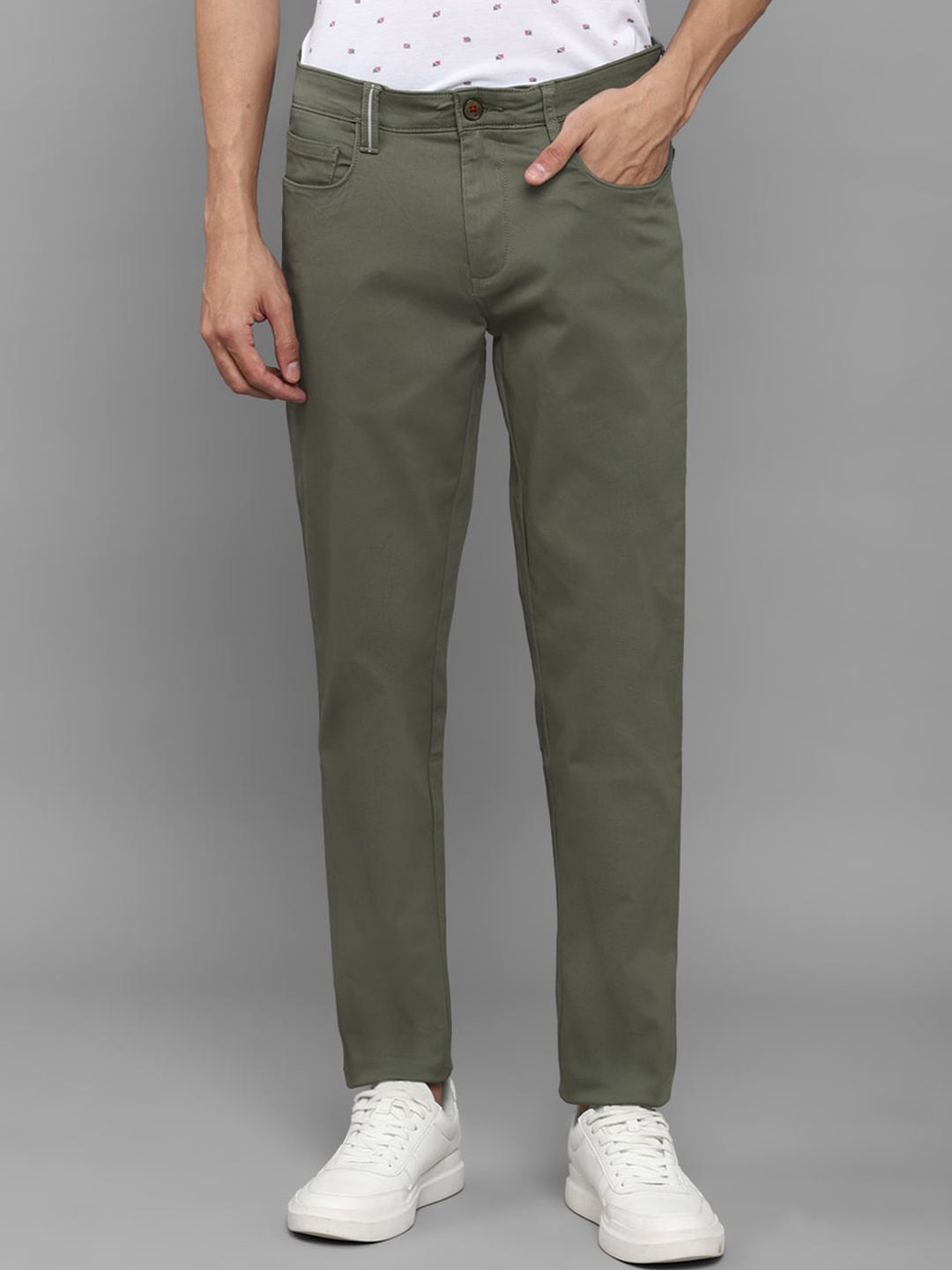 

Louis Philippe Sport Men Olive Green Chinos Casual Trousers