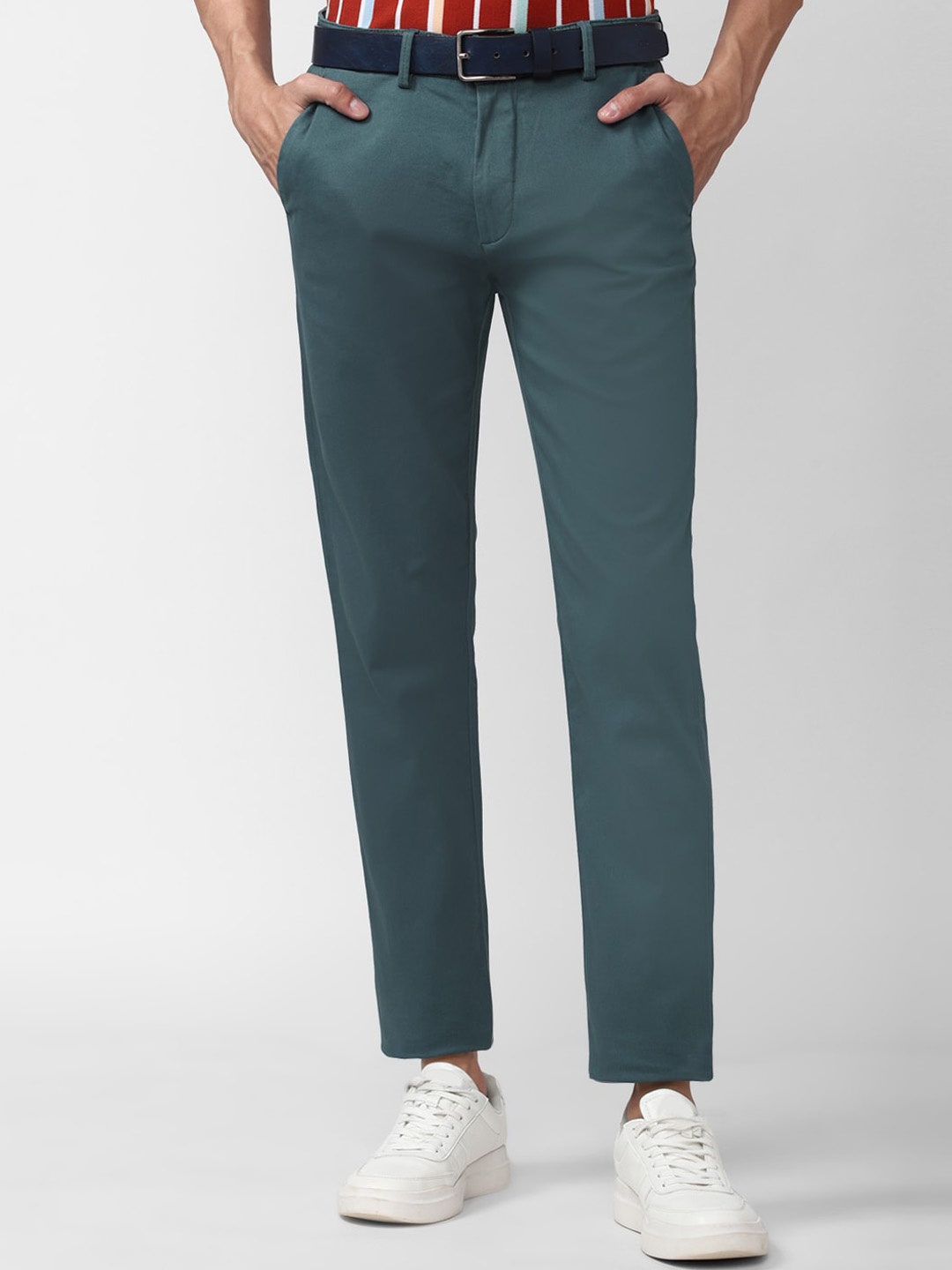 

Peter England Casuals Men Blue Slim Fit Chinos Casual Trousers