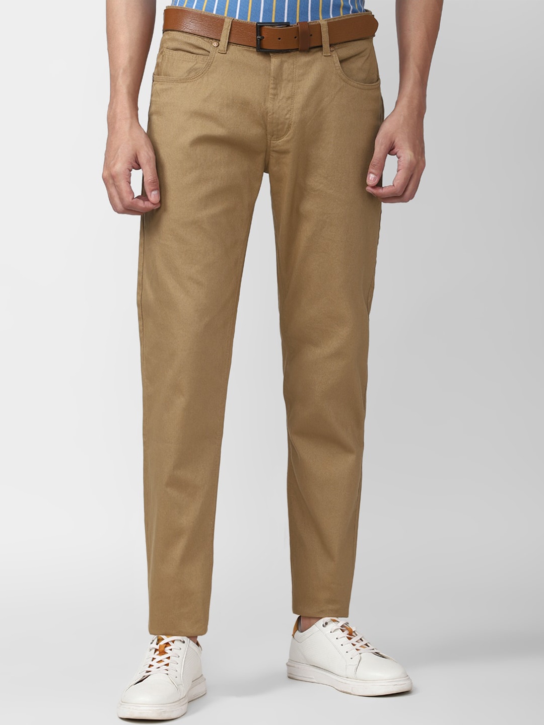 

Peter England Casuals Men Khaki Casual Trousers