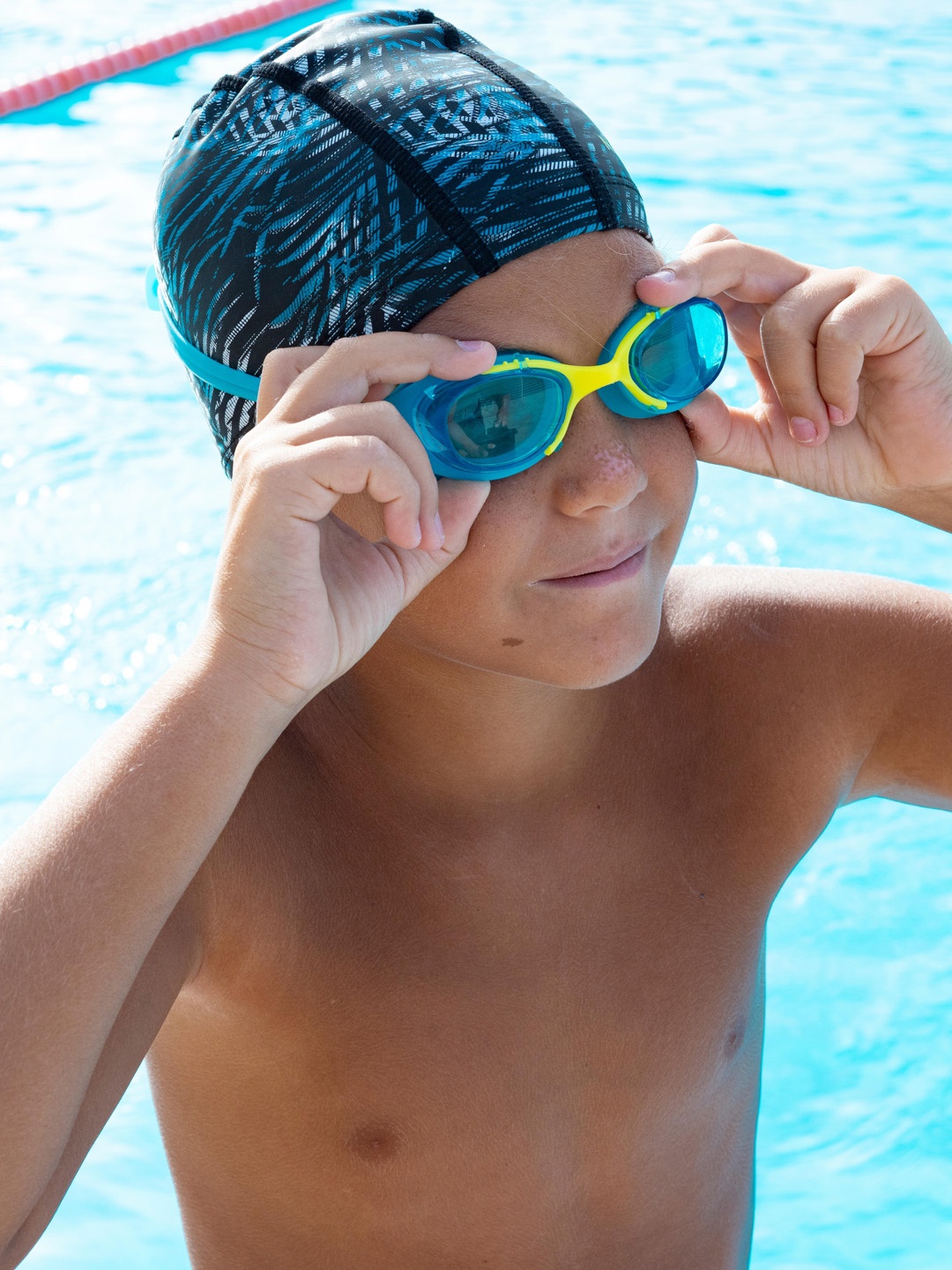 

Nabaiji By Decathlon Black Printed Silicon Swim Cap