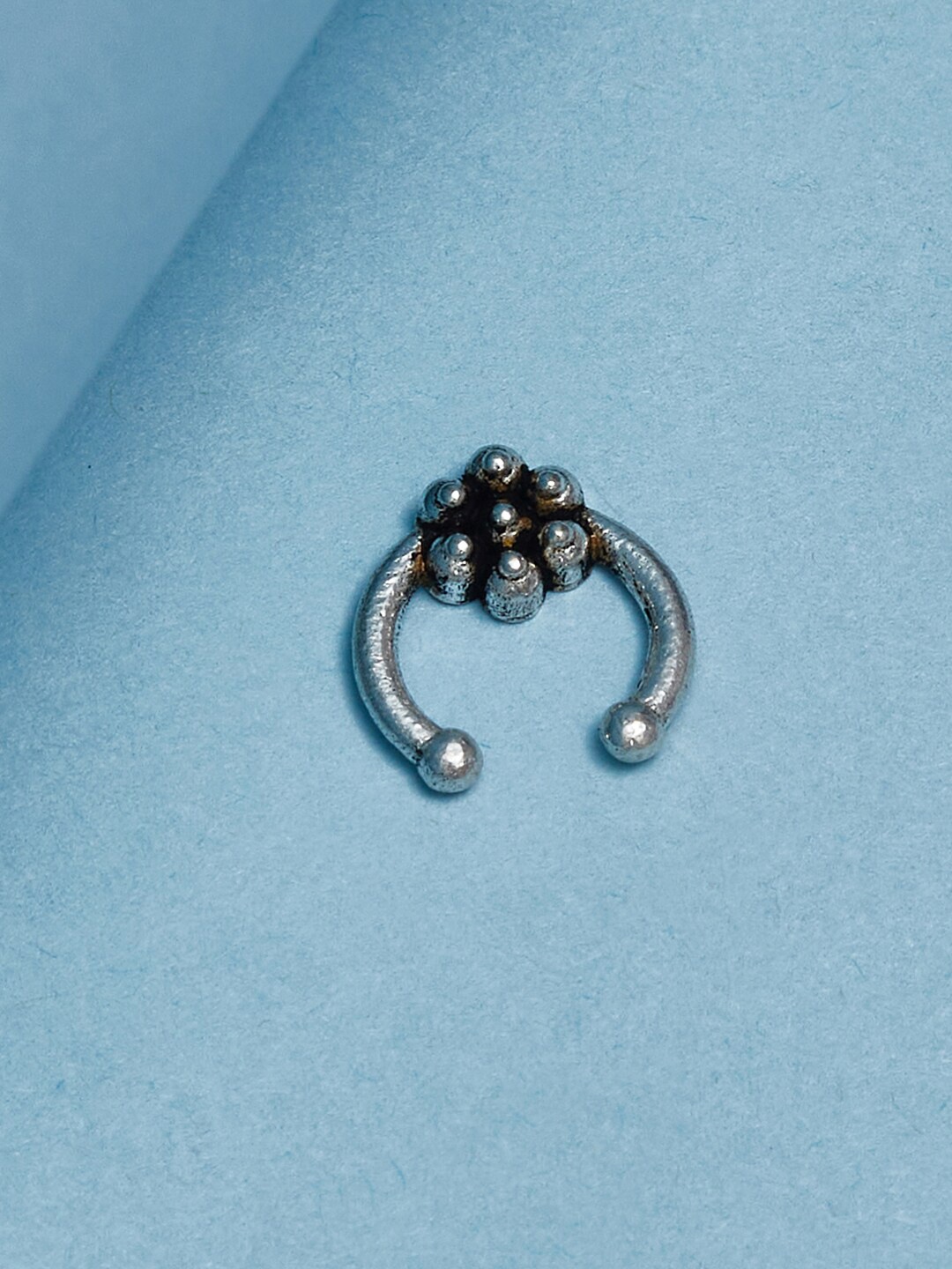 

Voylla Floral Silver-Plated Nose Septum
