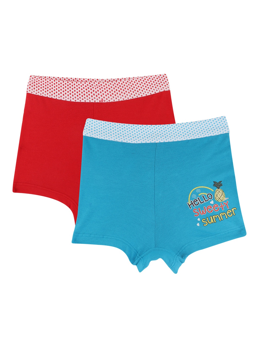 

Bodycare Kids Girls Typography Printed Cotton Shorts, Red