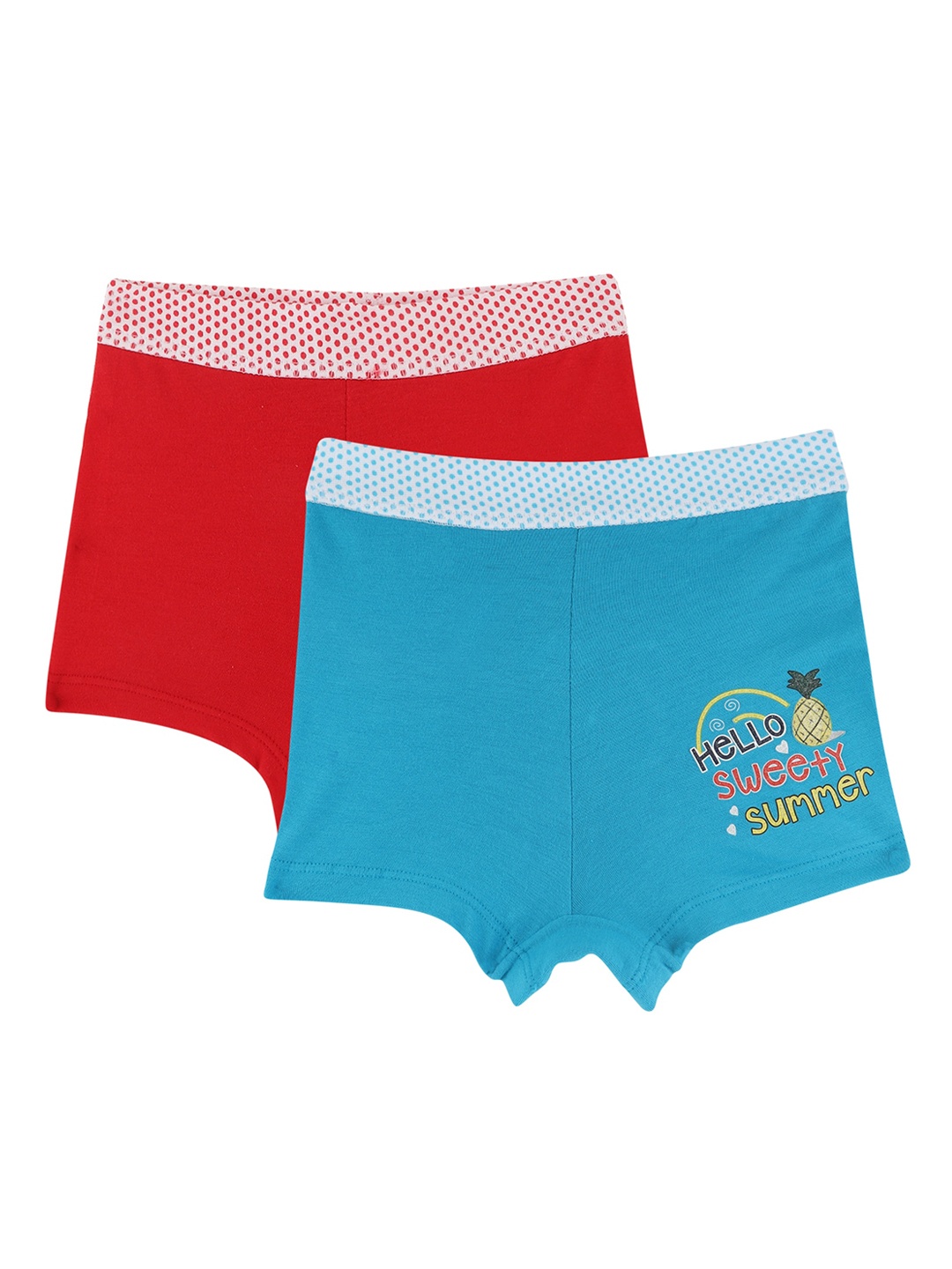 

Bodycare Kids Girls Typography Printed Cotton Shorts, Red