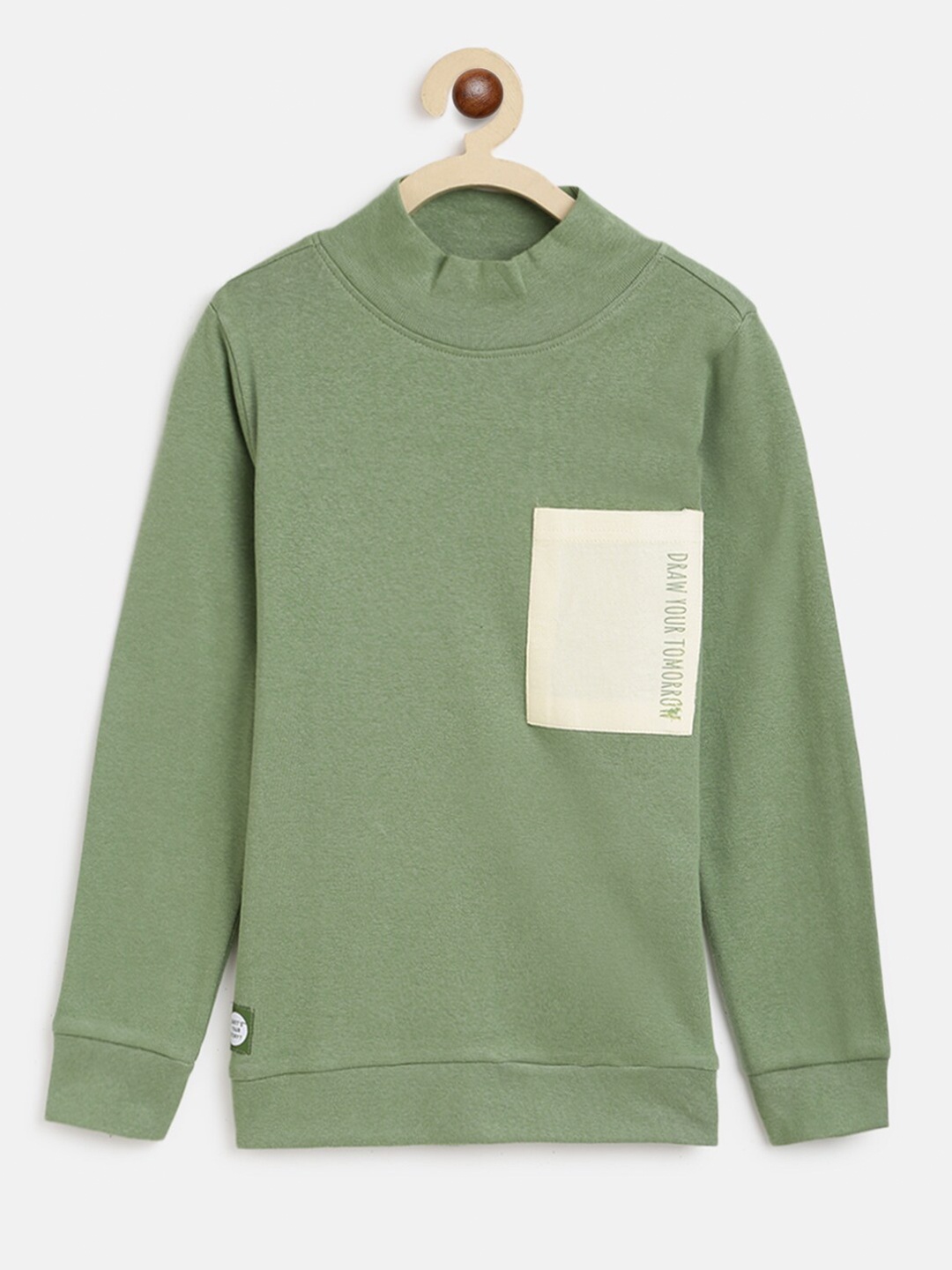 

TALES & STORIES Boys Olive Green Cotton T-shirt