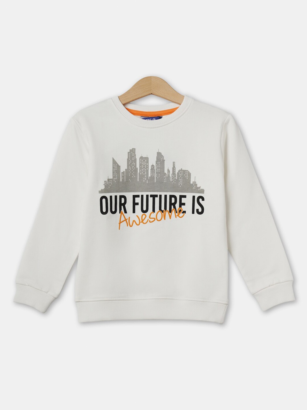 

R&B Boys White Printed Sweatshirt