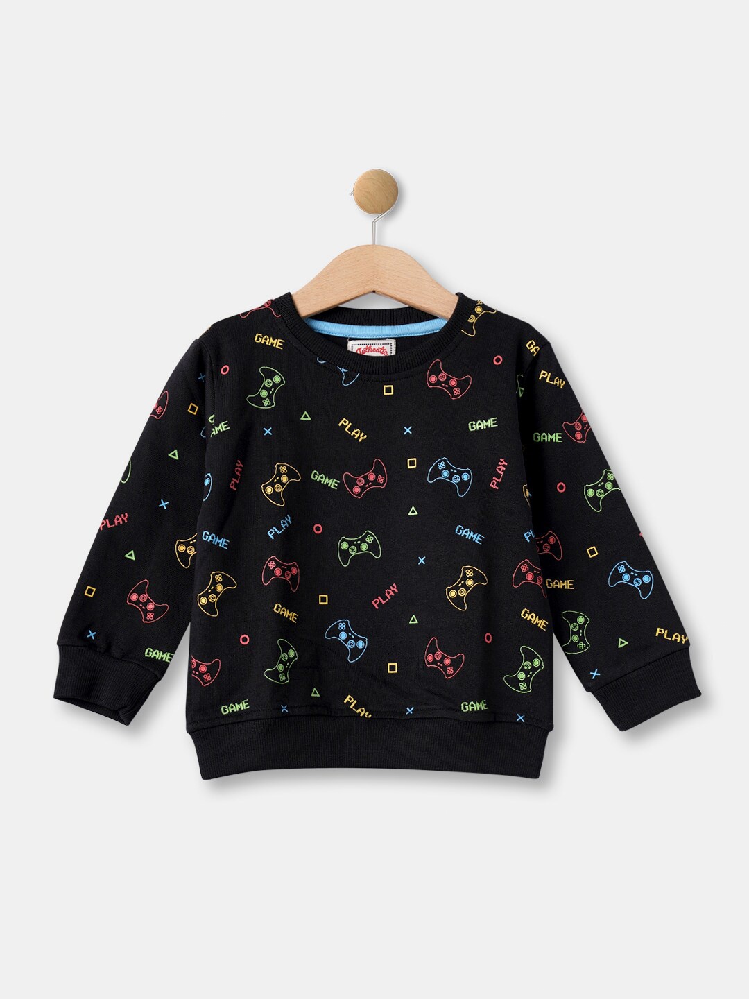 

R&B Boys Black Printed Sweatshirt