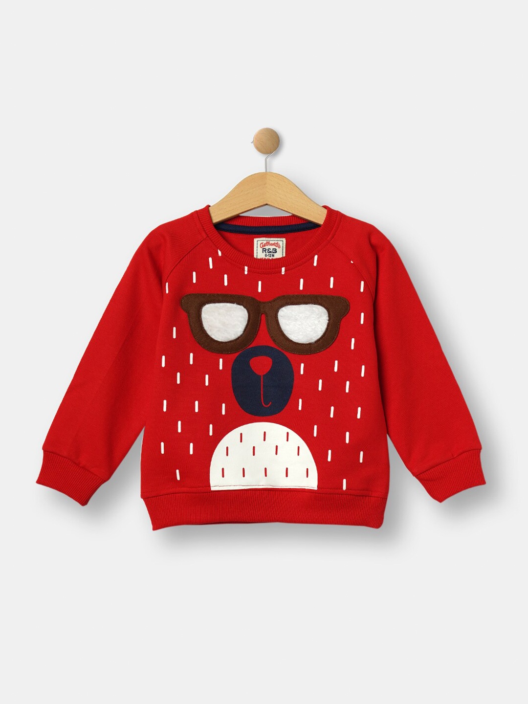 

R&B Boys Red Printed Sweatshirt