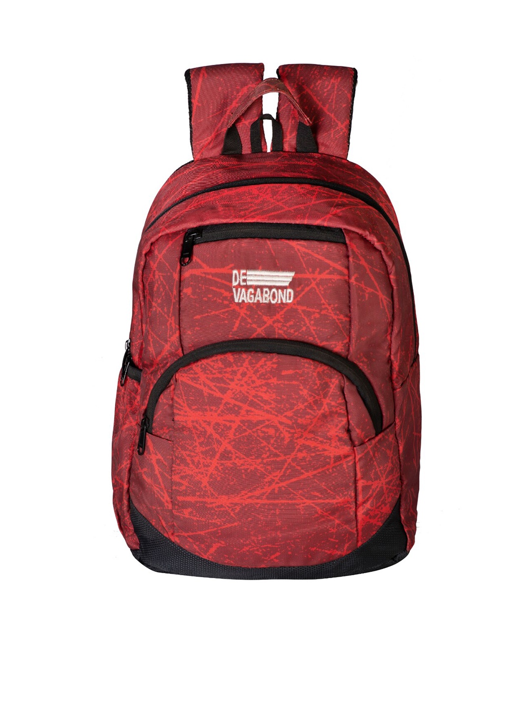 

DEVAGABOND Abstract Printed Backpack, Red