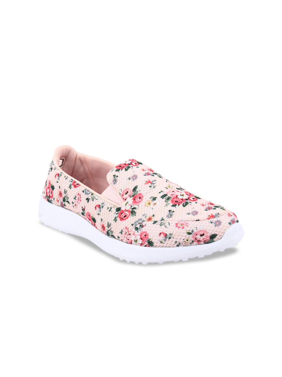

KazarMax Women Peach-Coloured Printed Slip-On Sneakers