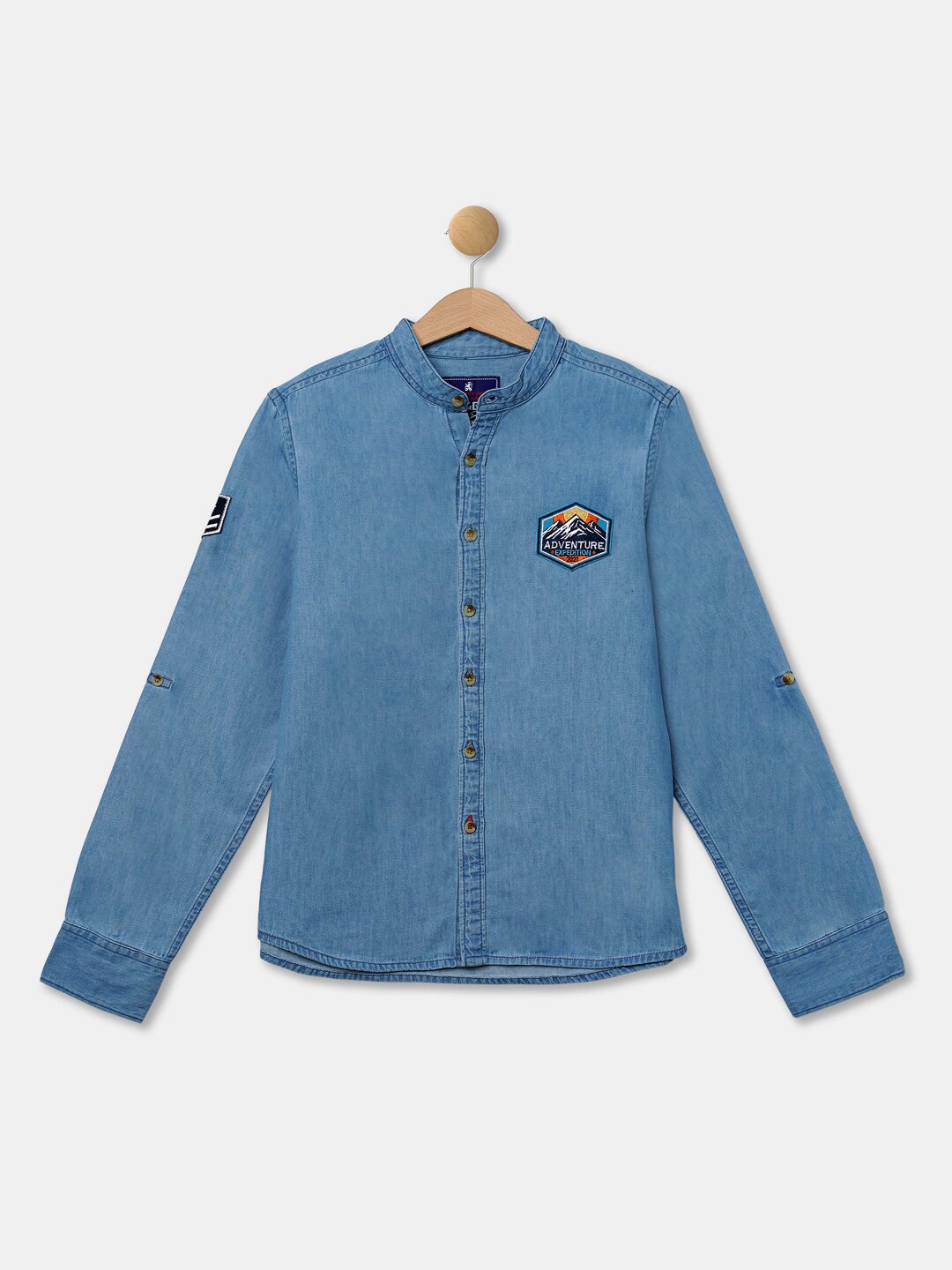 

R&B Boys Blue Solid Cotton Casual Shirt