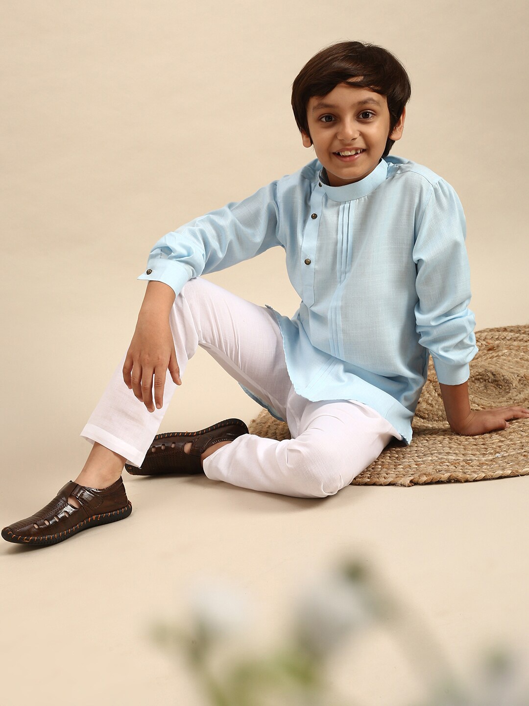 

Sanwara Boys Blue Cotton Kurta
