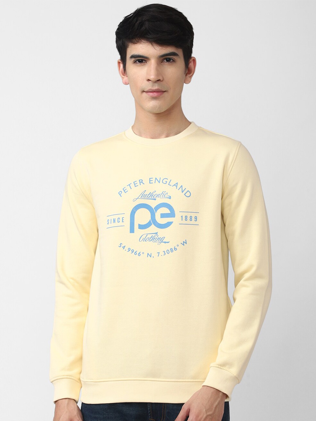 

Peter England Casuals Men Yellow Printed Pullover Sweatshirt
