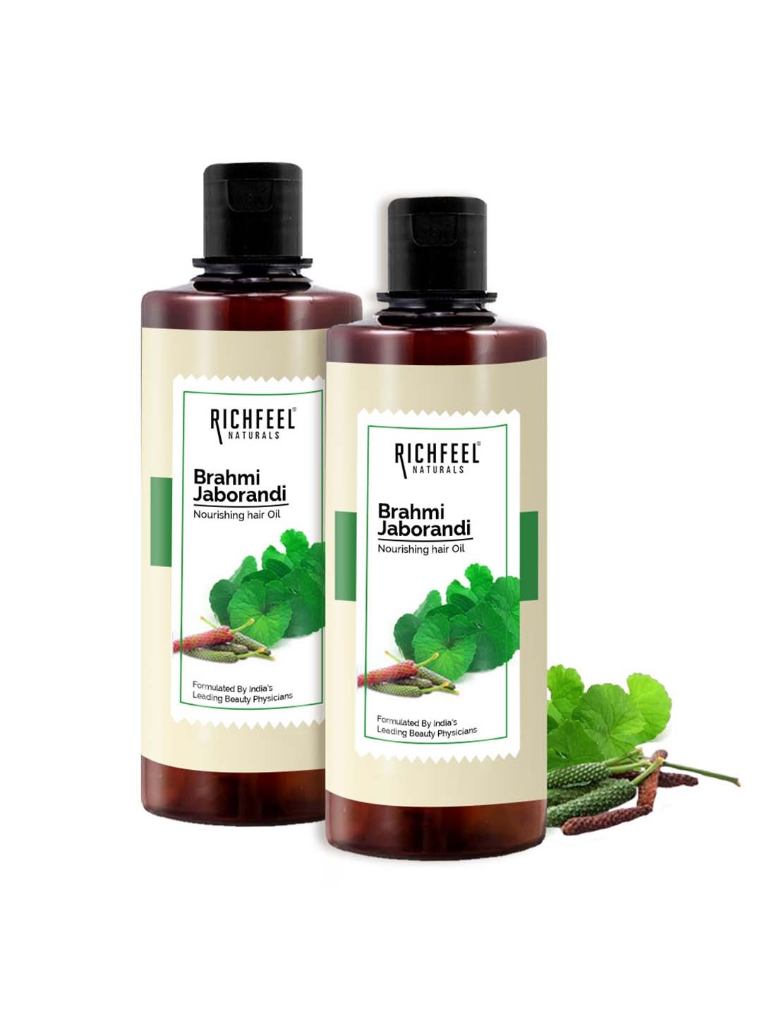 

Richfeel Set of 2 Brahmi Jaborandi Hair Oil - 500 ml each, White