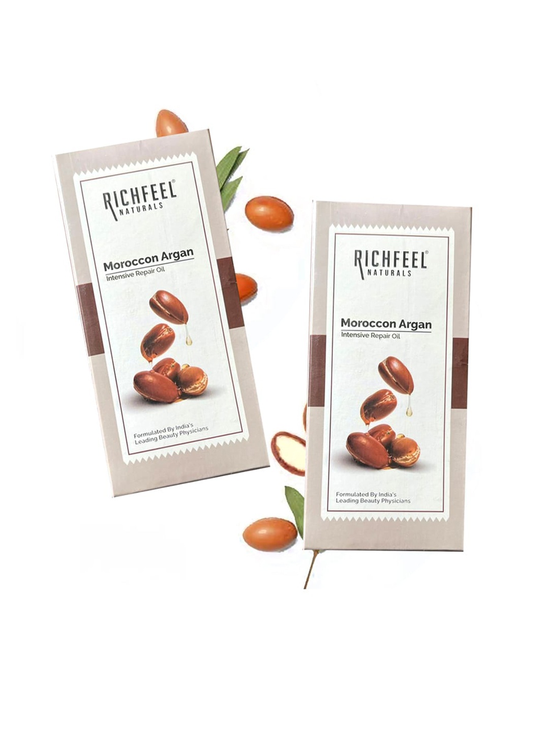 

Set of 2 Argan Intensive Repair Vegan & Cruelty-Free Hair Oil - 80 ml each, White