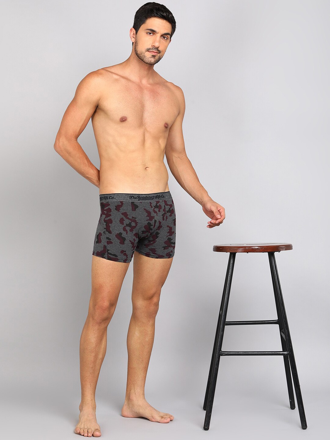 

Roadster Men Charcoal Printed Camouflage Cotton Trunk