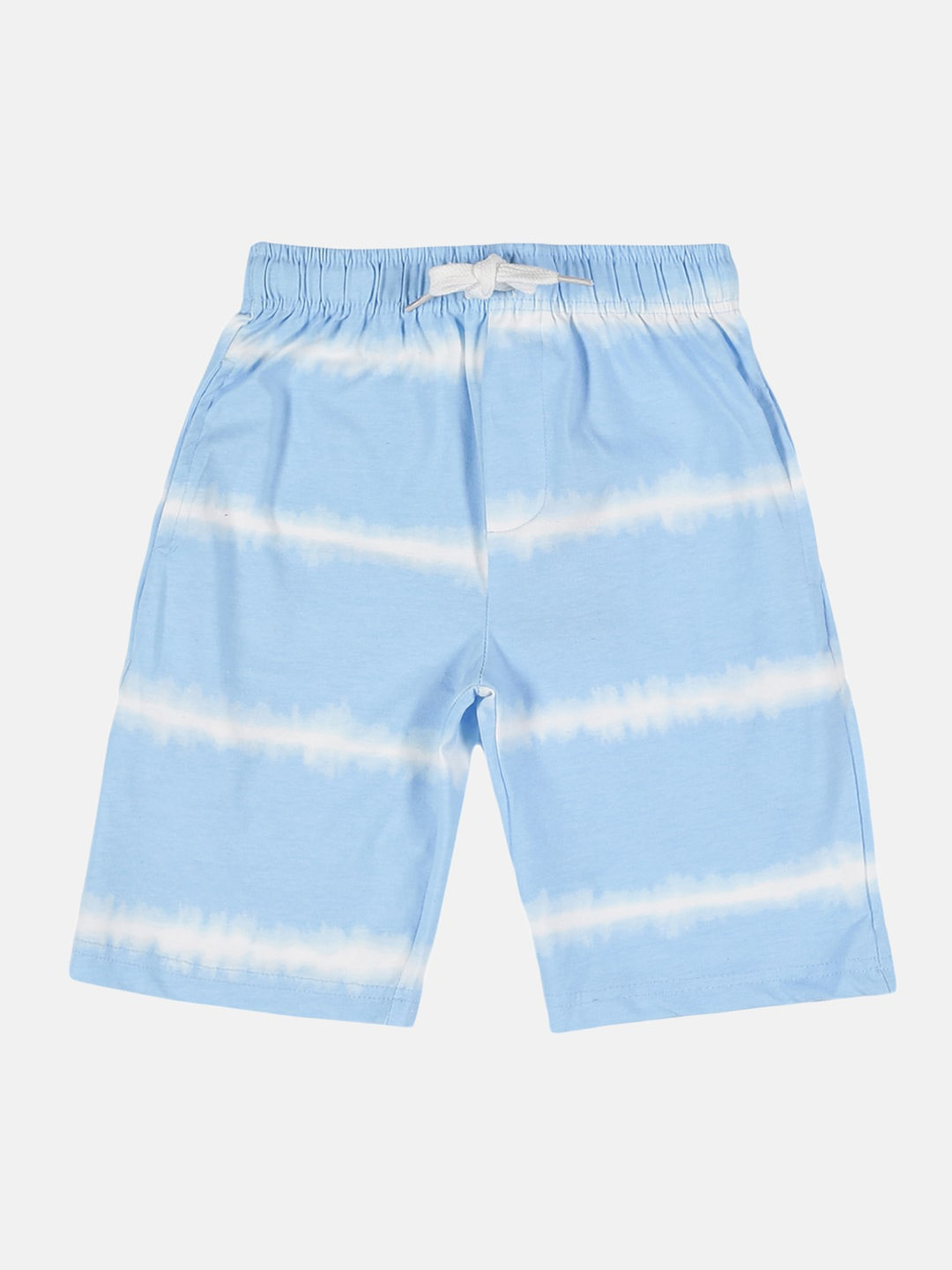 

KiddoPanti Boys Striped Tie And Dye Cotton Shorts, Blue