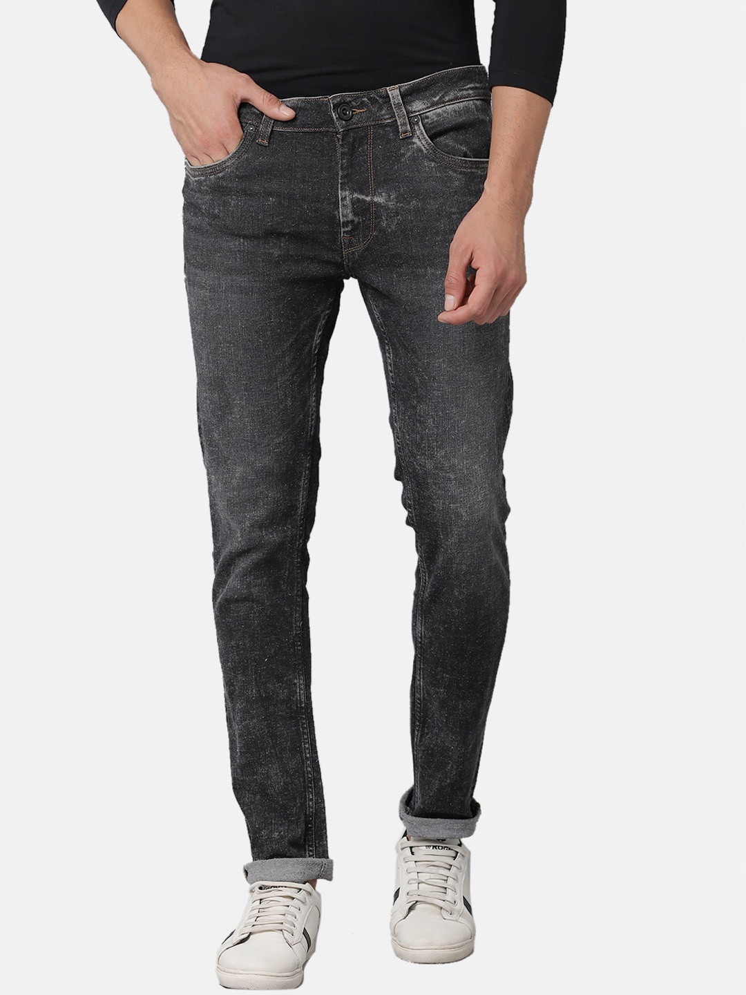 

Voi Jeans Men Black Skinny Fit Light Fade Jeans