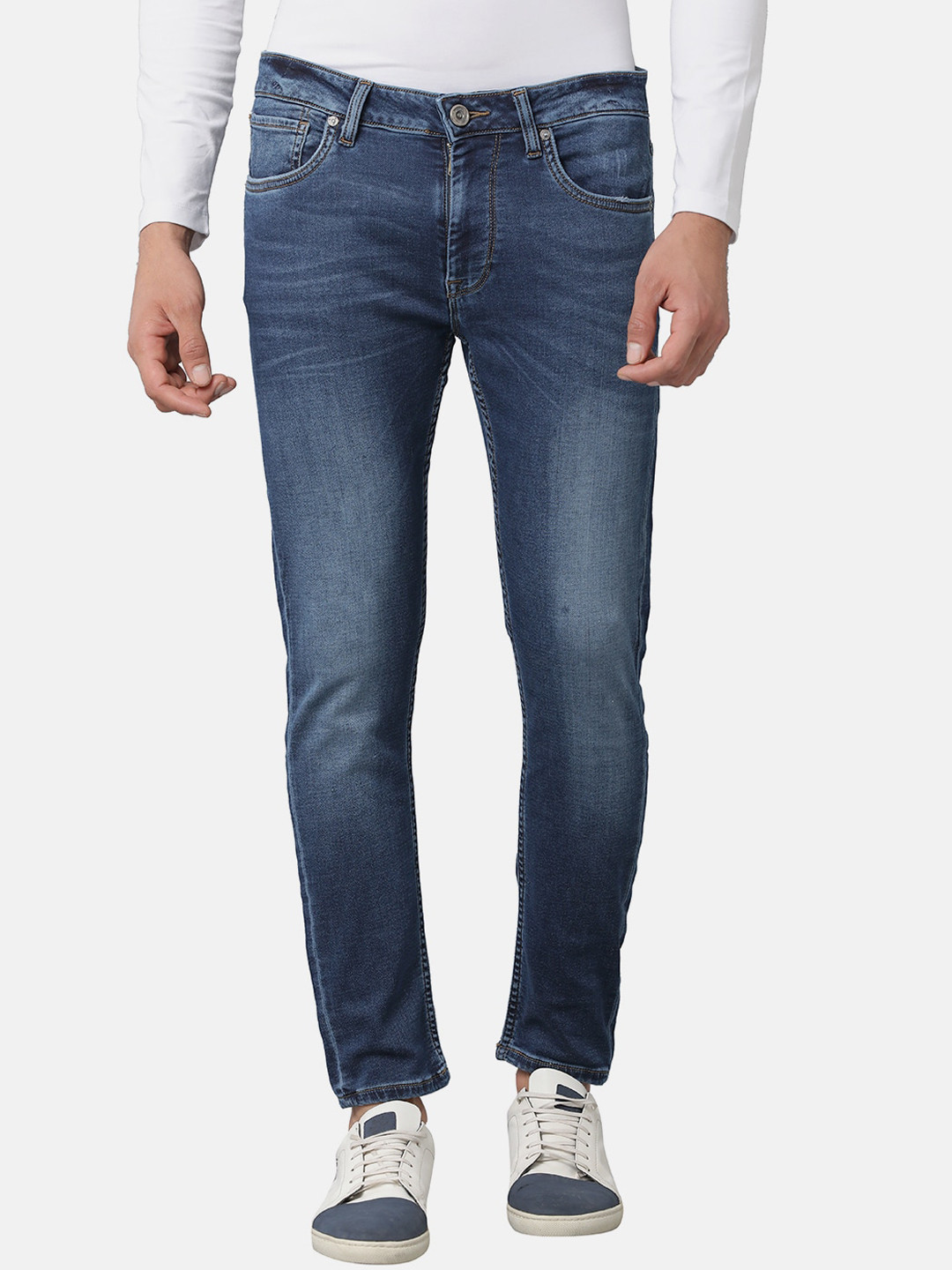 

Voi Jeans Men Blue Skinny Fit Heavy Fade Jeans