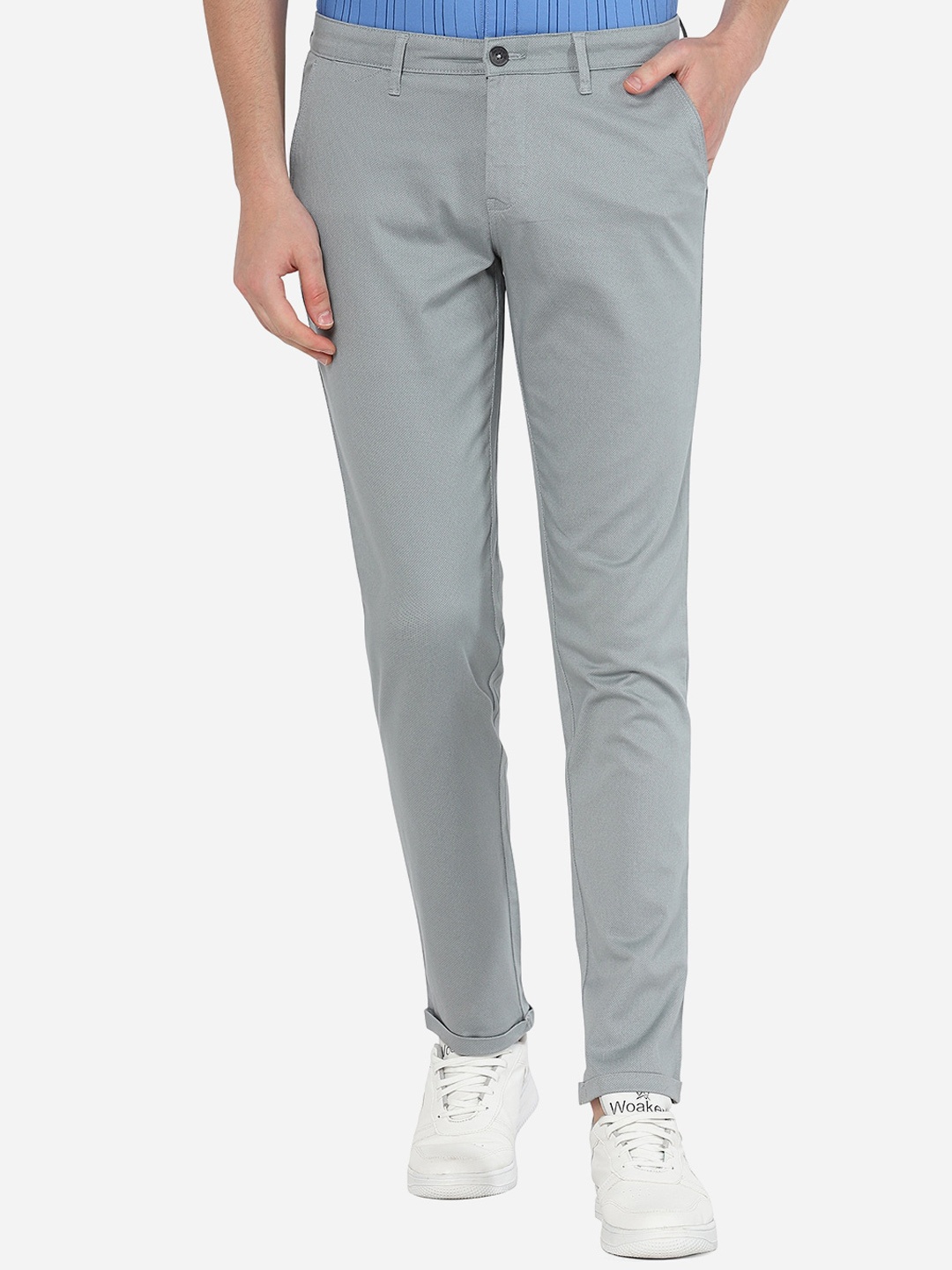 

Greenfibre Men Blue Slim Fit Casual Trousers