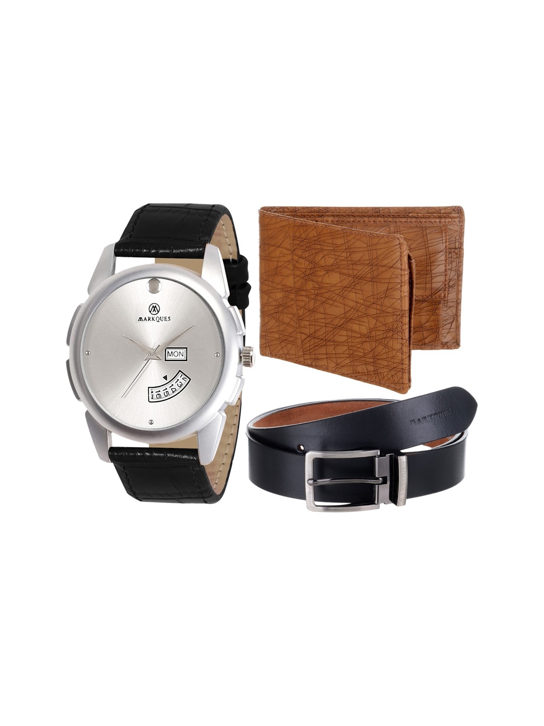 

MARKQUES Men Black Solid Accessory Gift Set