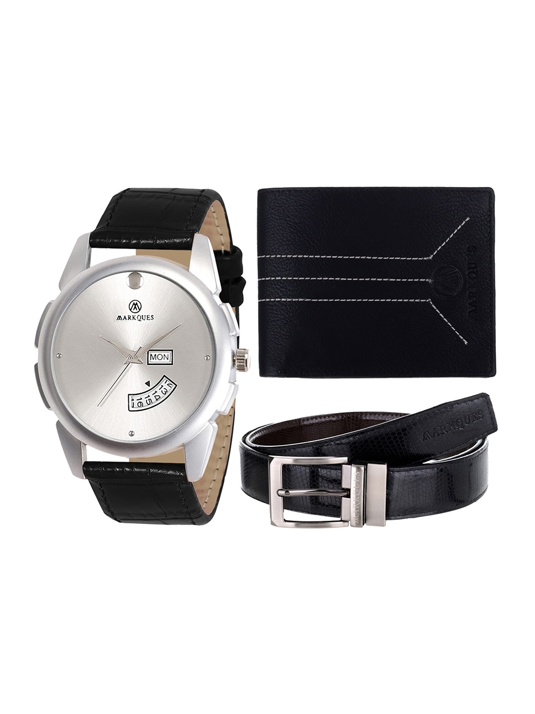 

MARKQUES Men Black Solid Accessory Gift Set
