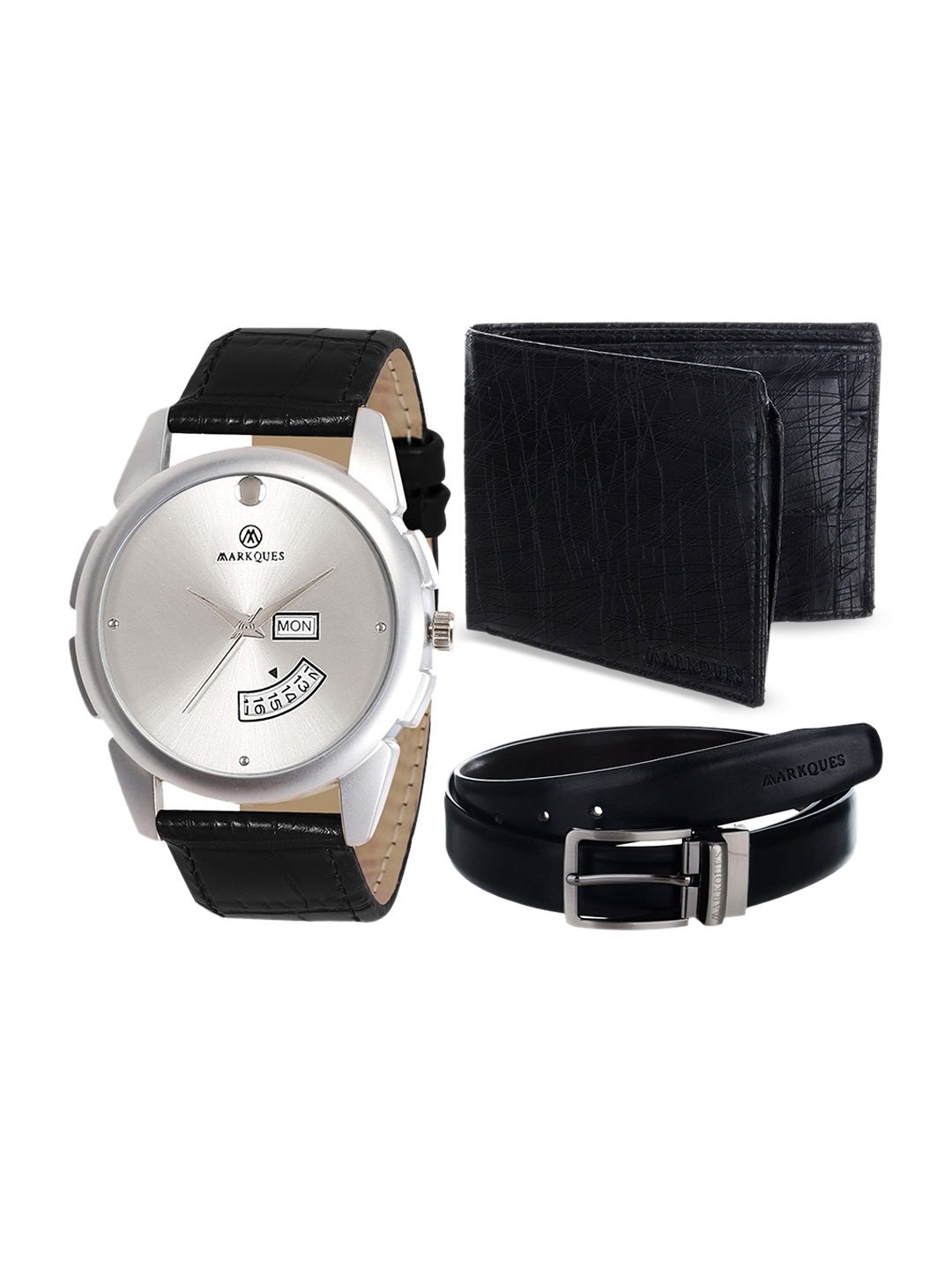 

MARKQUES Men Black Solid Accessory Gift Set