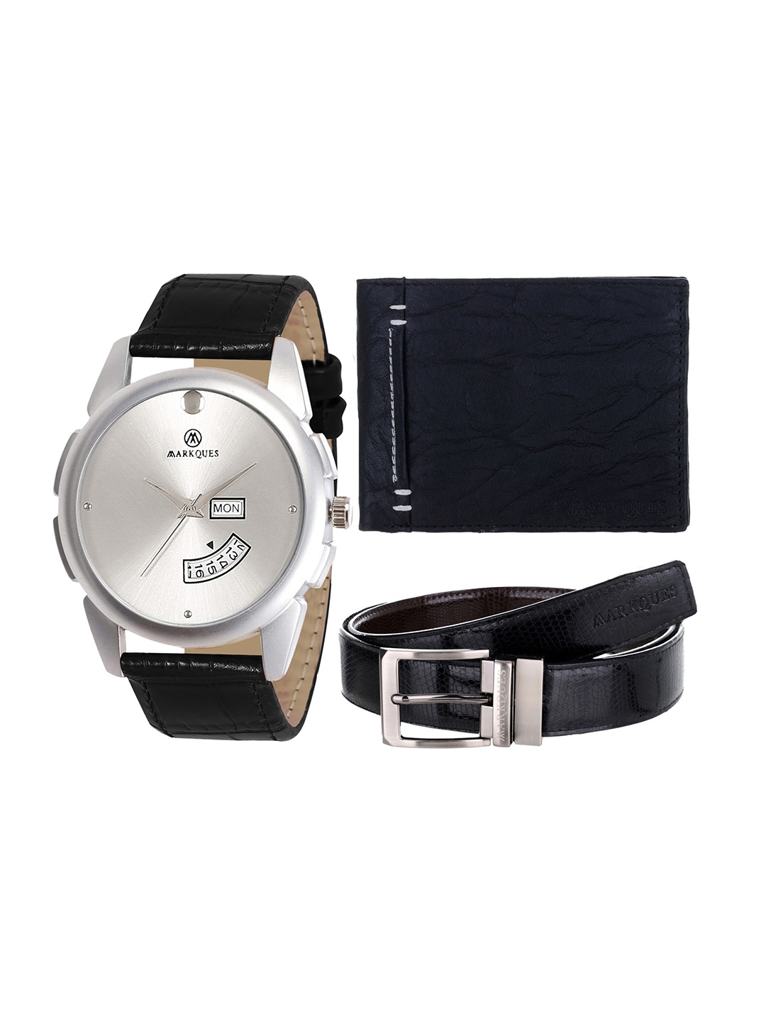 

MARKQUES Men Blue & Black Solid Accessory Gift Set