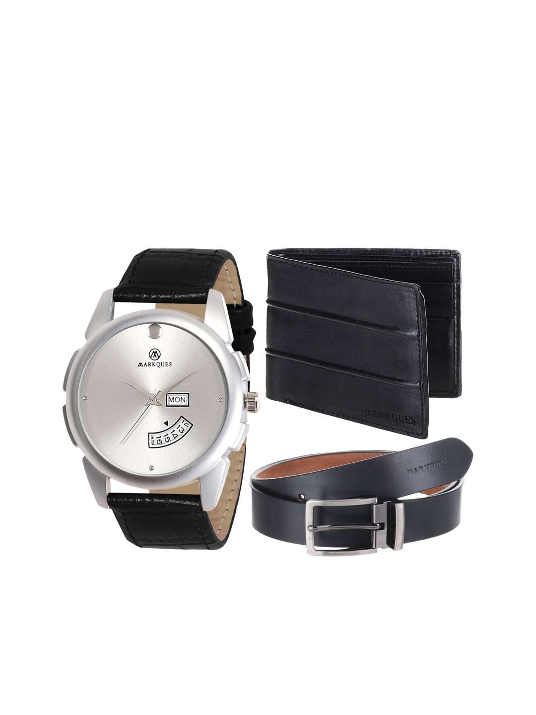 

MARKQUES Men Black Solid Accessory Gift Set