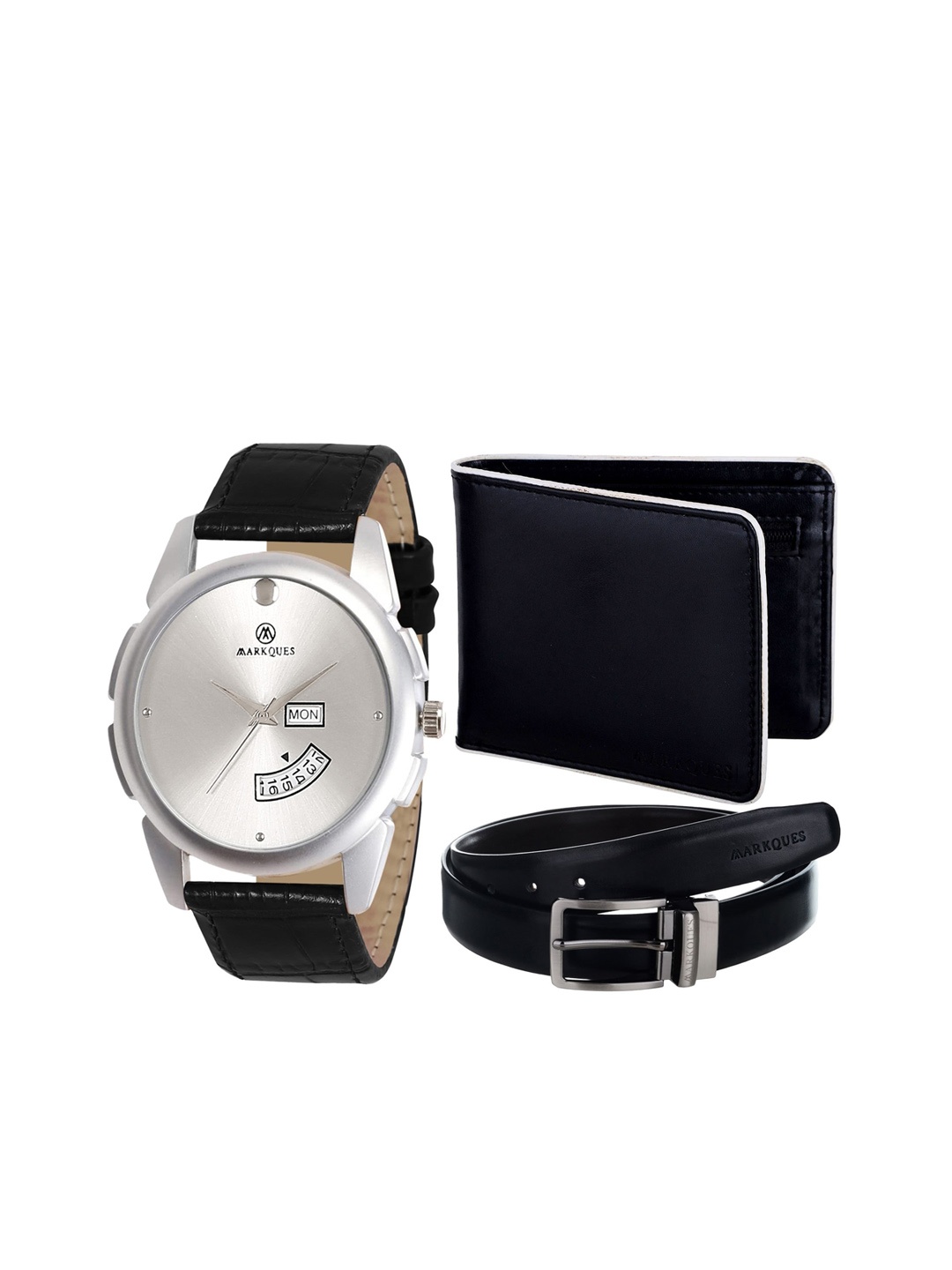 

MARKQUES Men Black Solid Accessory Gift Set