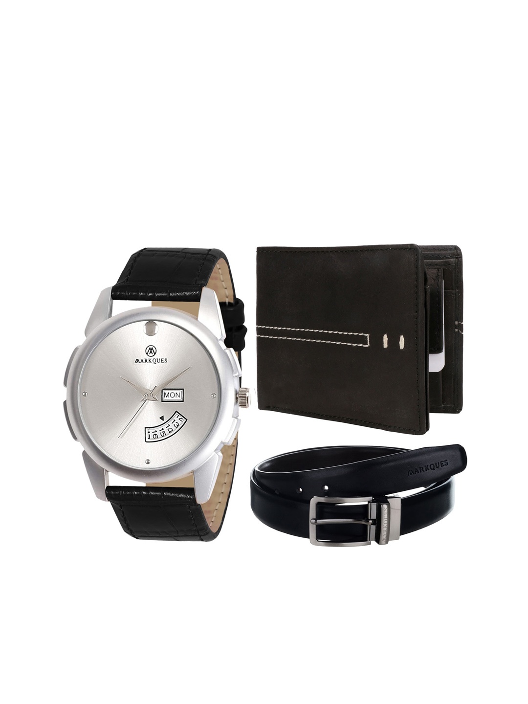 

MARKQUES Men Black Solid Accessory Gift Set