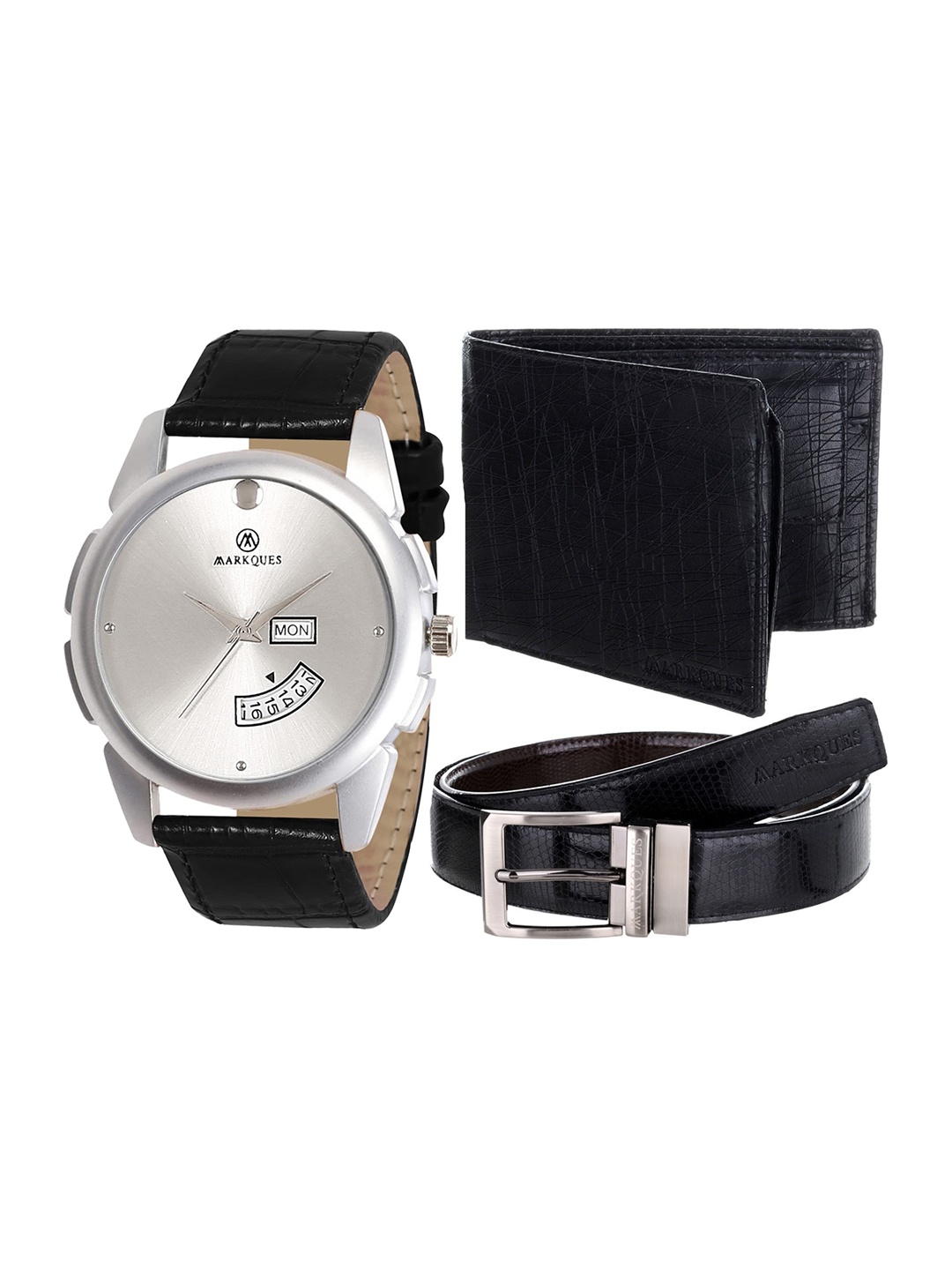 

MARKQUES Men Black Solid Accessory Gift Set