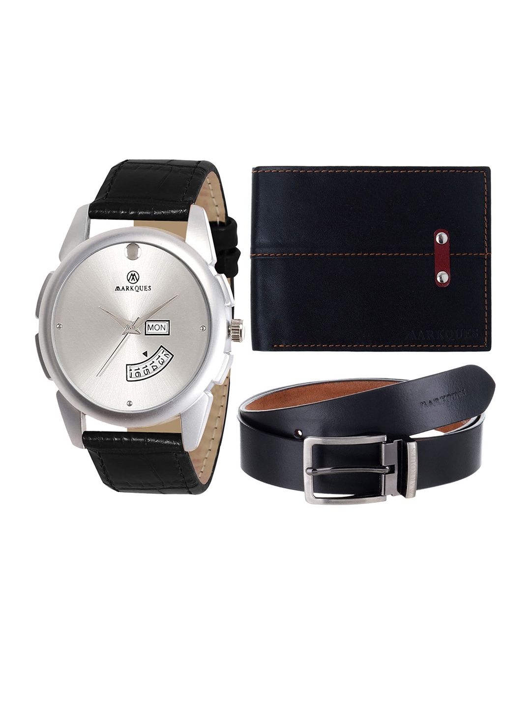 

MARKQUES Men Black Solid Accessory Gift Set