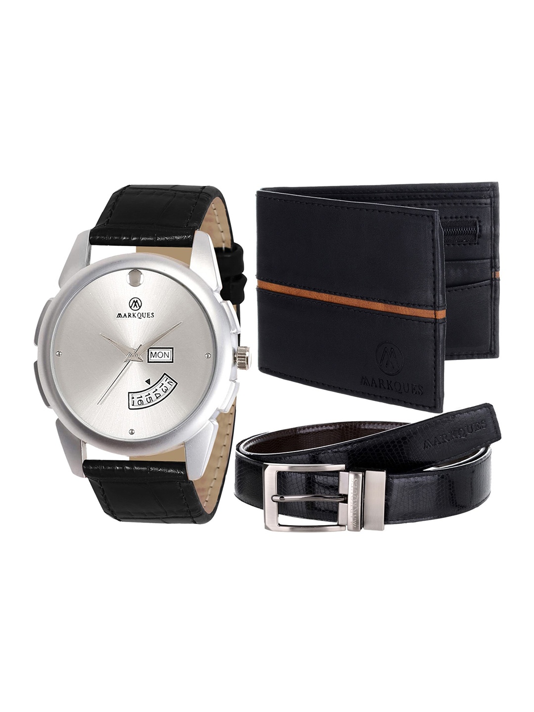 

MARKQUES Men Black & Blue Solid Accessory Gift Set