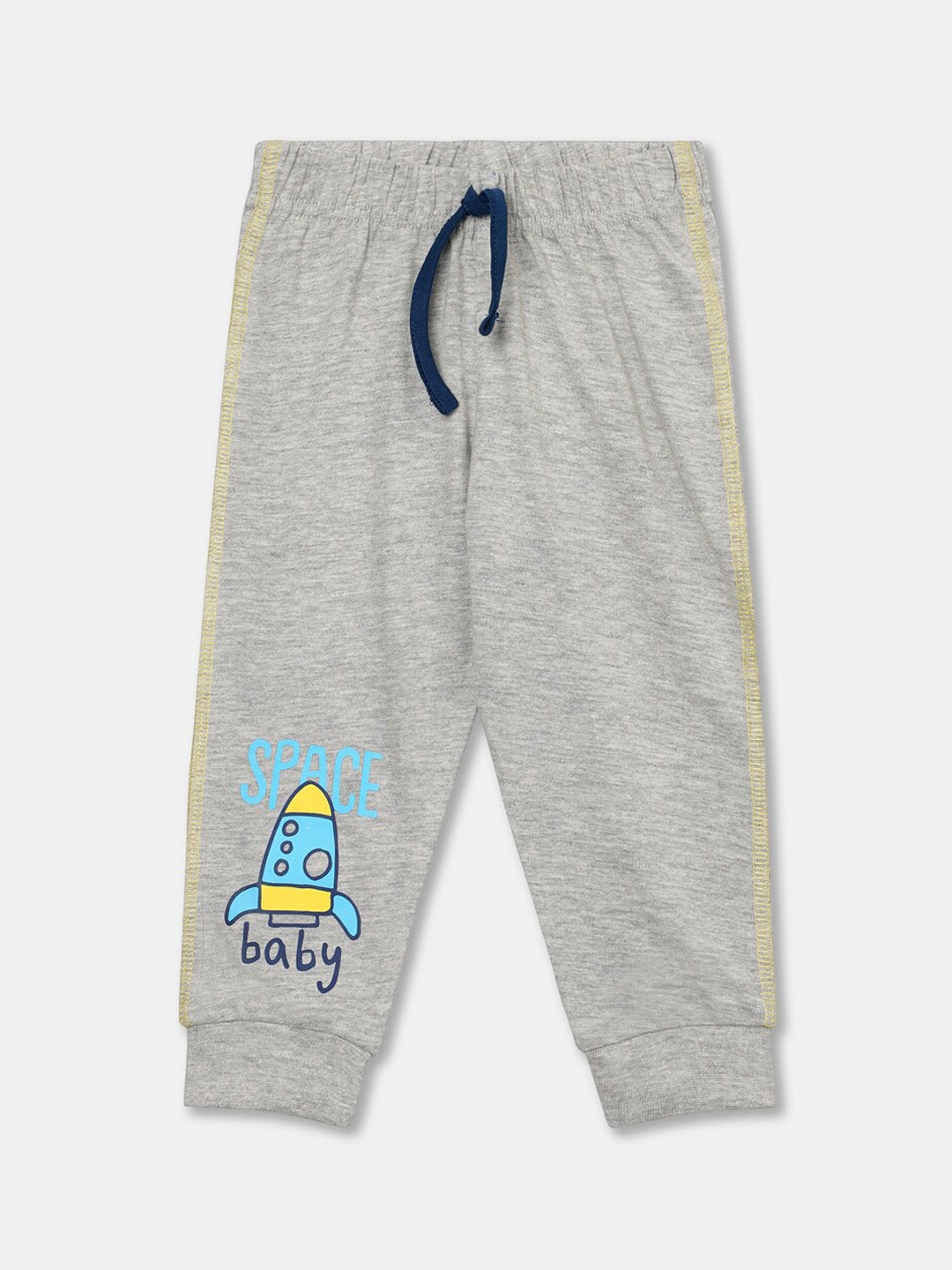 

R&B Boys Grey Solid Cotton Drawstring Joggers