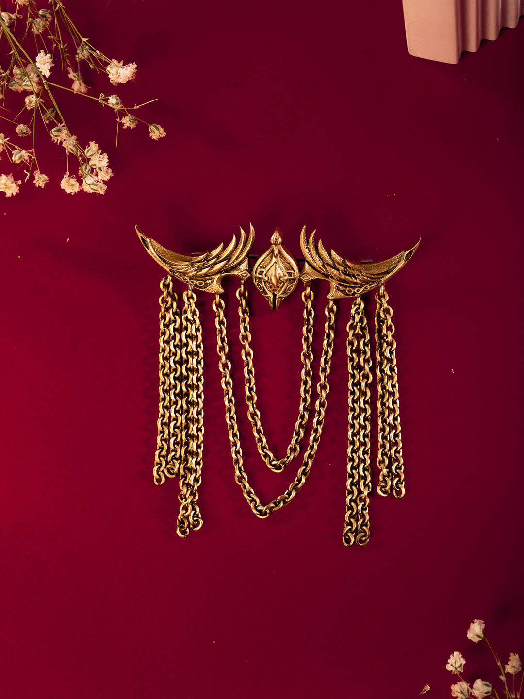 

COSA NOSTRAA Men Antique Gold Emperor Enigma Brooch