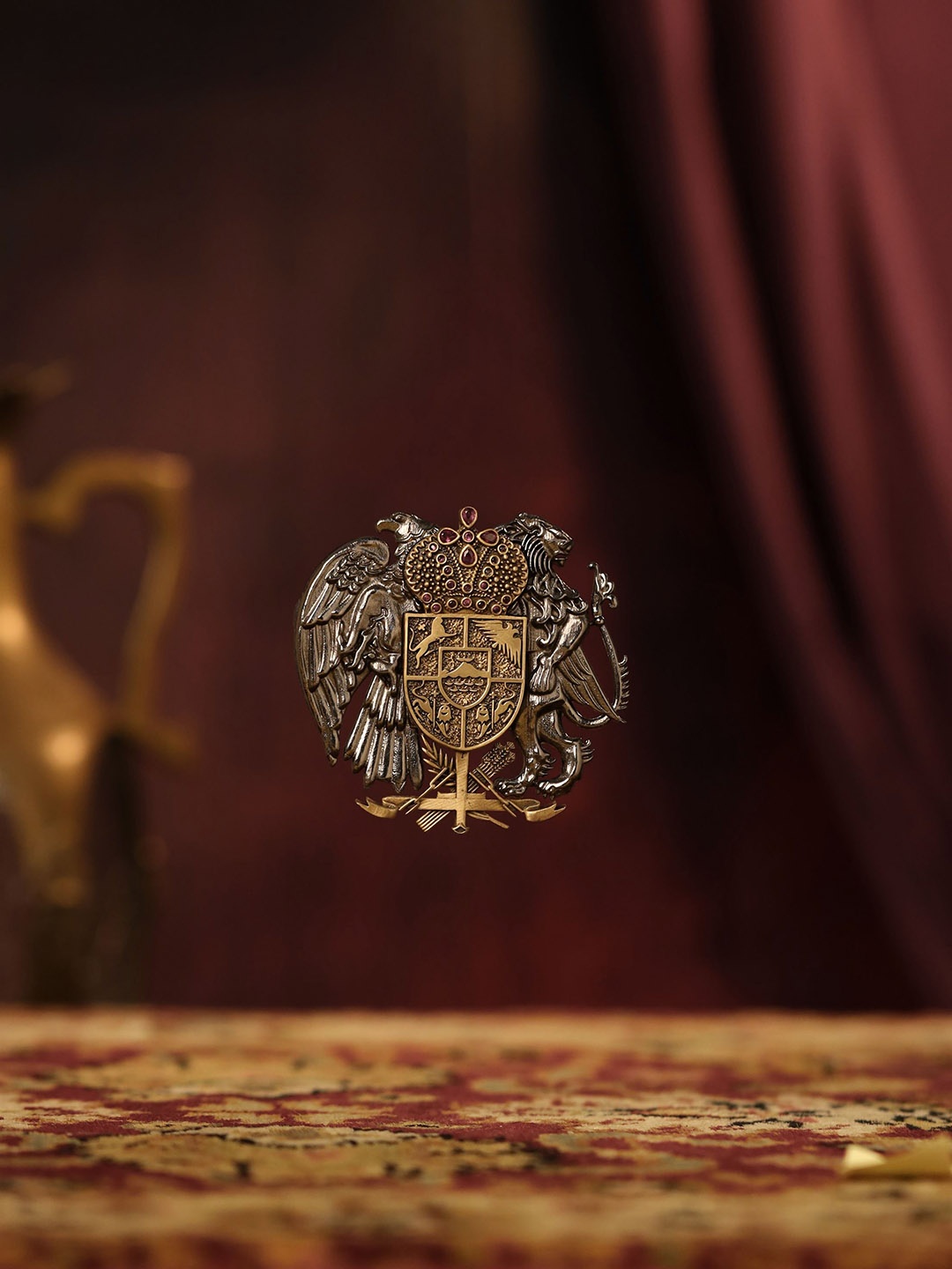 

COSA NOSTRAA Men Metallic Minimalistic Power Eagle Brooch