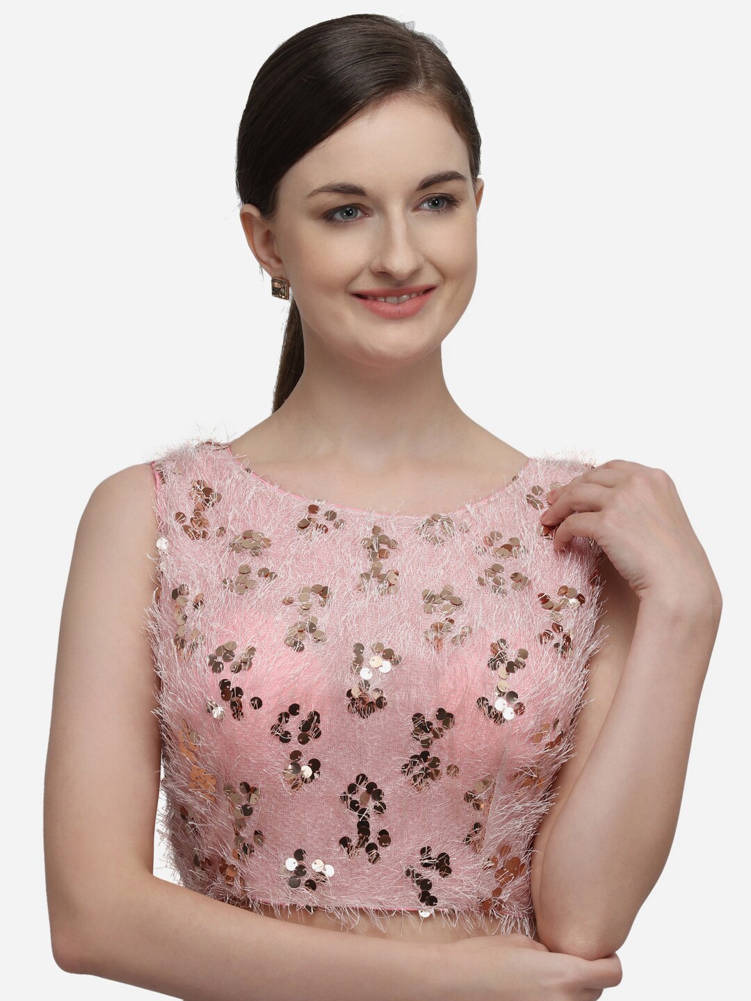 

Fab Viva Pink Sequence Saree Blouse
