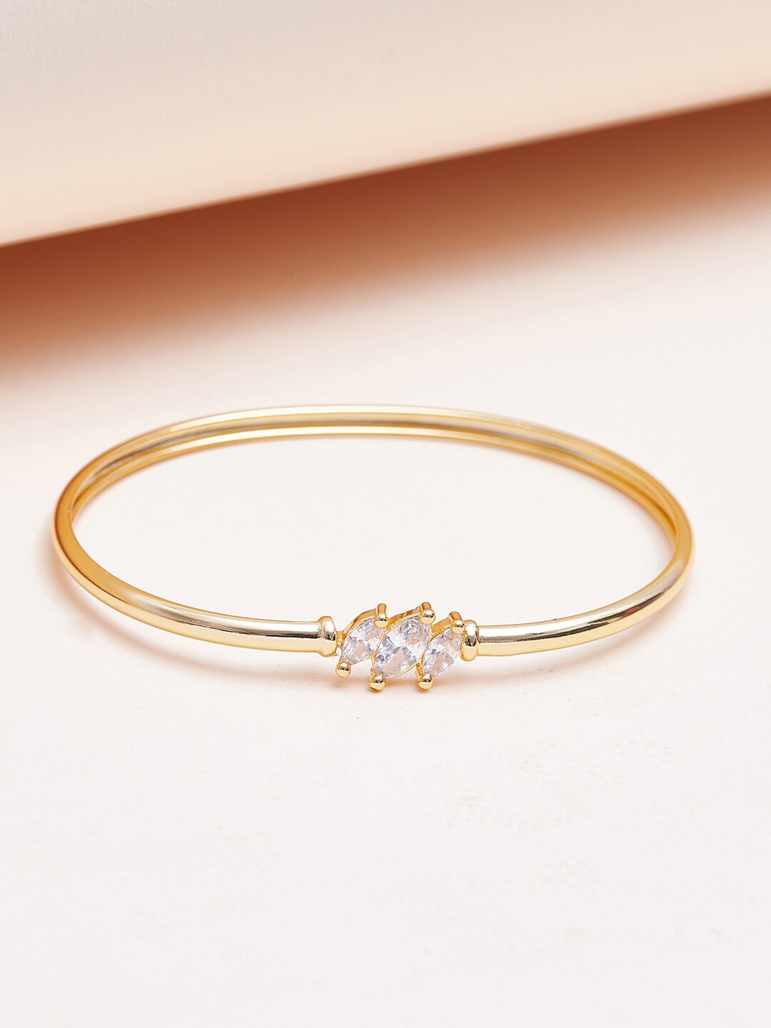 

Voylla Women Brass Cubic Zirconia Gold-Plated Bangle-Style Bracelet