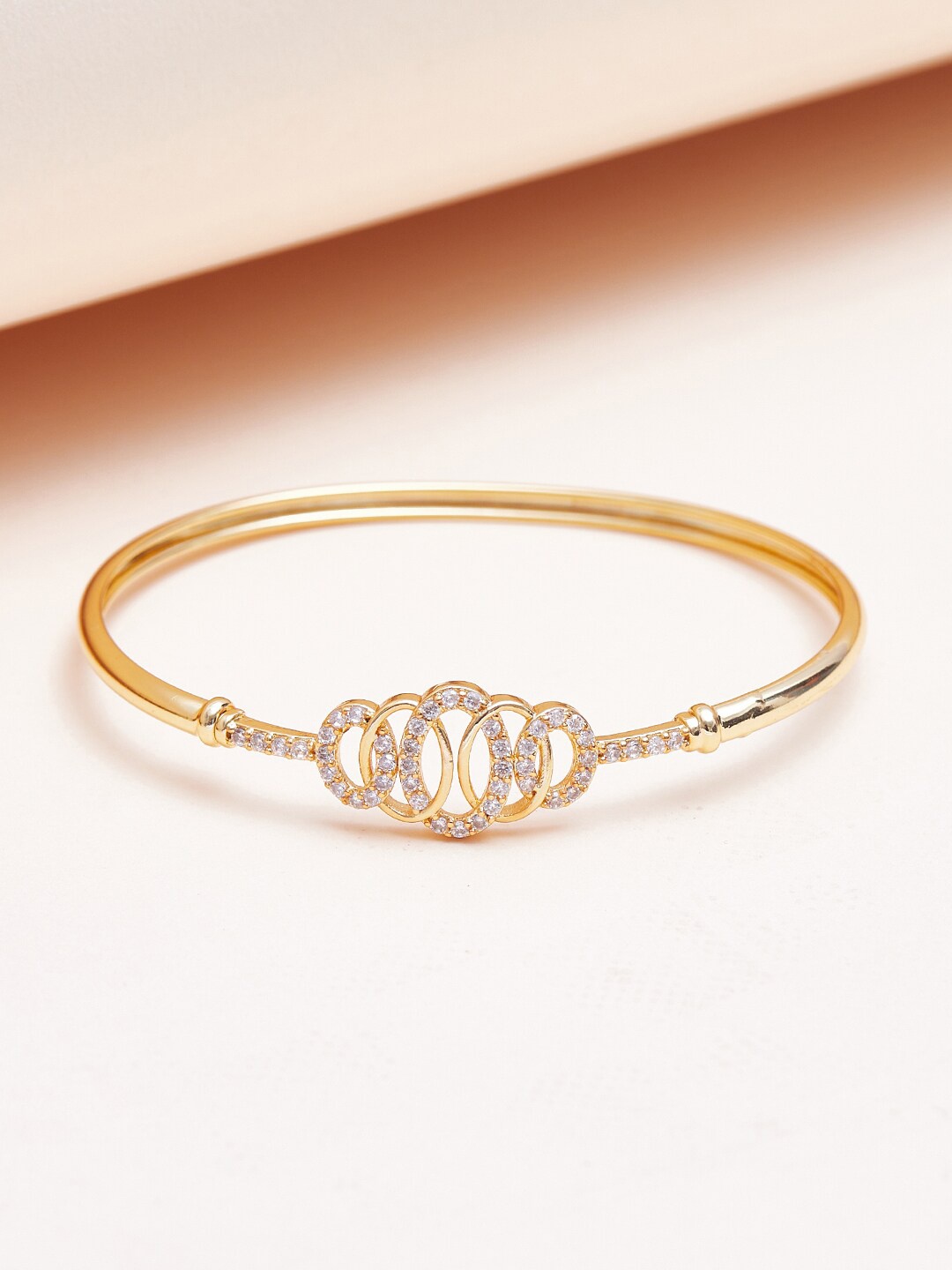 

Voylla Women Brass Cubic Zirconia Gold-Plated Bangle-Style Bracelet
