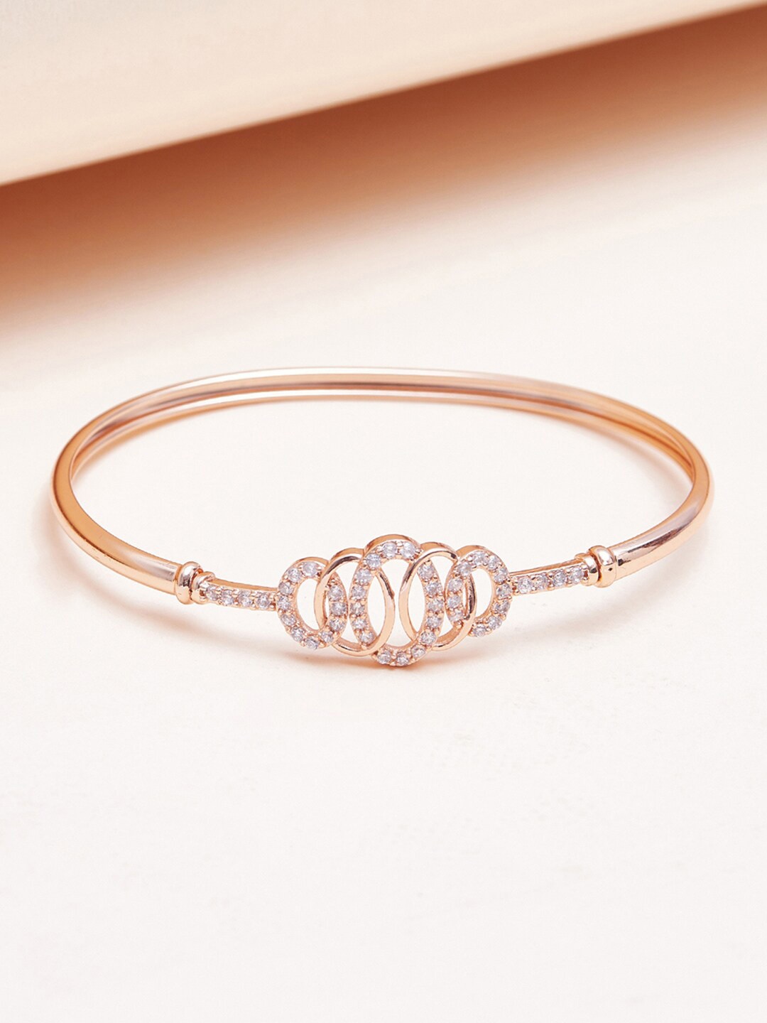 

Voylla Women Rose Gold-Plated Cubic Zirconia Bangle-Style Bracelet