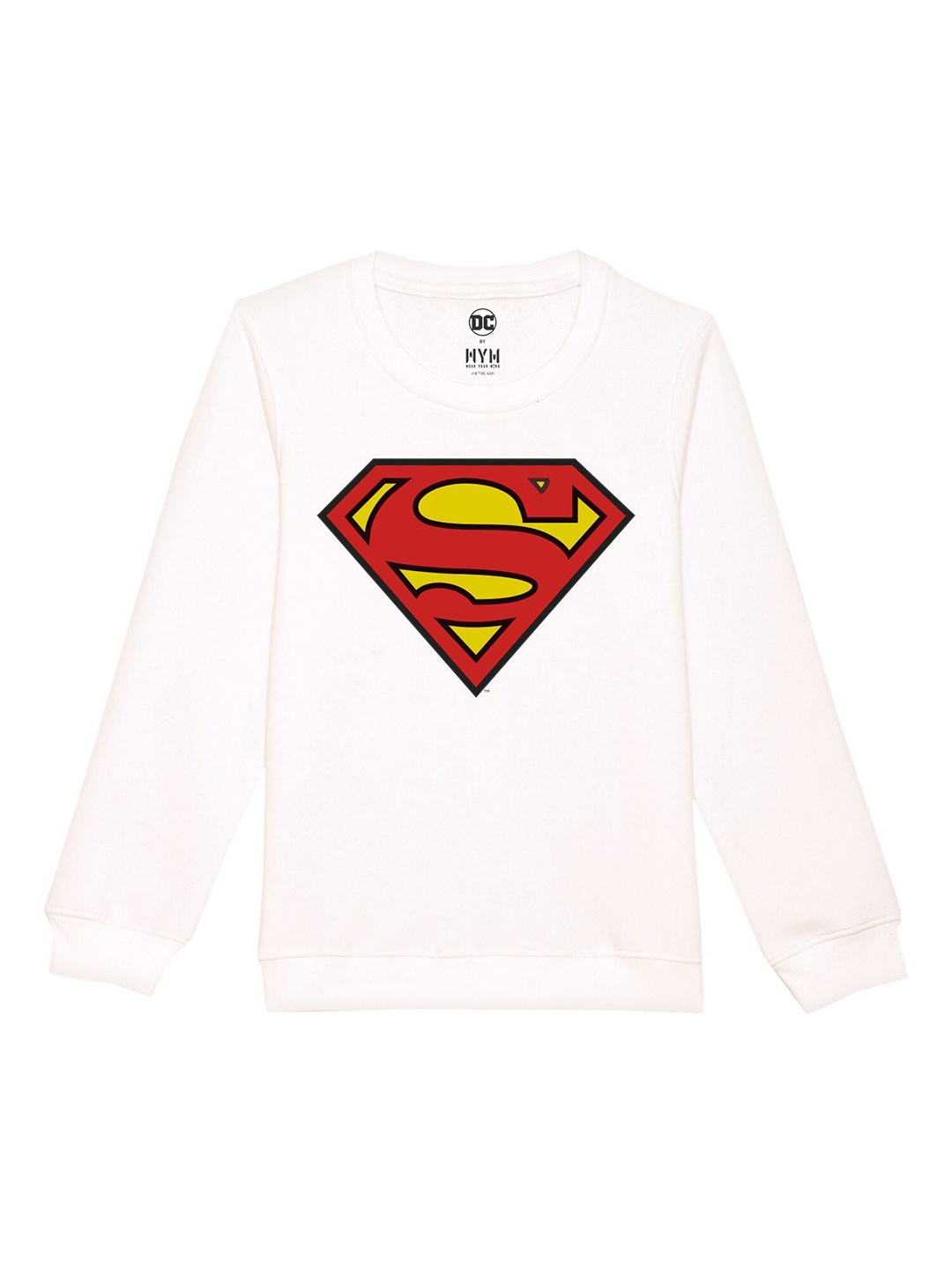 

DC by Wear Your Mind Unisex Kids White Graphic Printed Cotton Sweatshirt