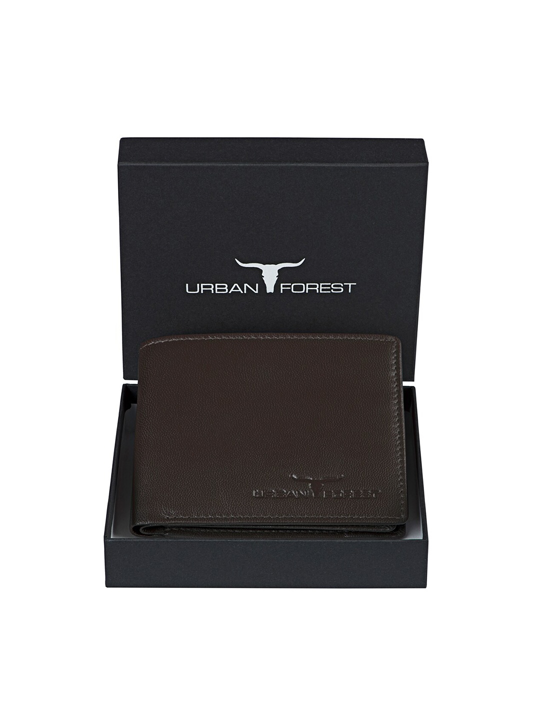 

URBAN FOREST Men Leather Two Fold Wallet, Brown