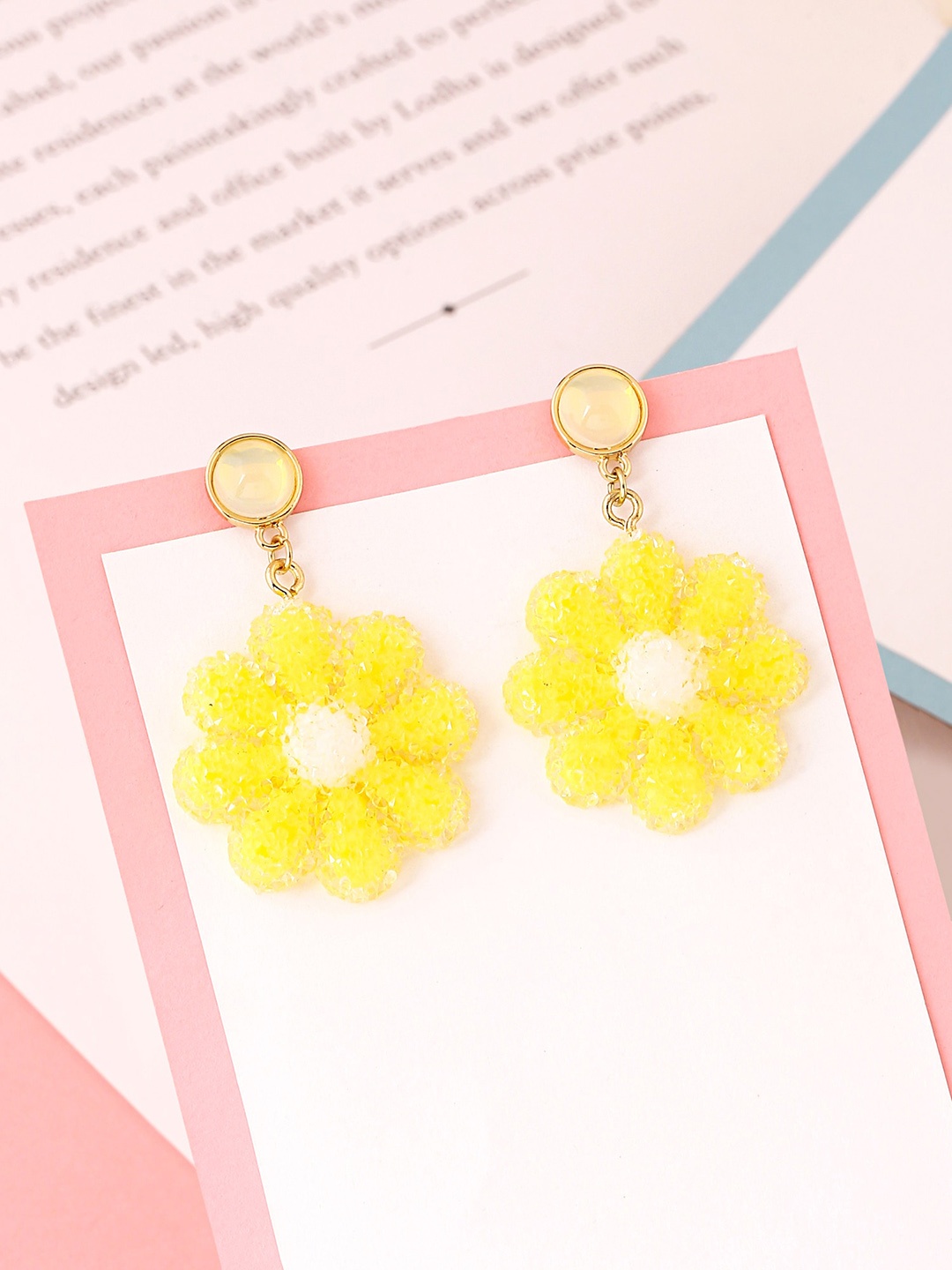 

Unwind by Yellow Chimes Yellow Contemporary Drop Earrings